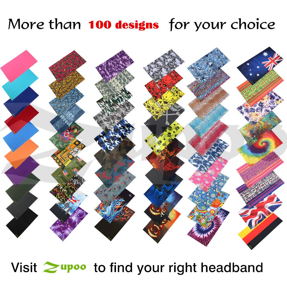 Zupro Unisex Headbands - UV Protection Face Mask & Bandana Scarf for Men & Women - Perfect for Running, Cycling, Yoga & Outdoor Sports - Breathable Neck Gaiter & Headwear for Sun Protection