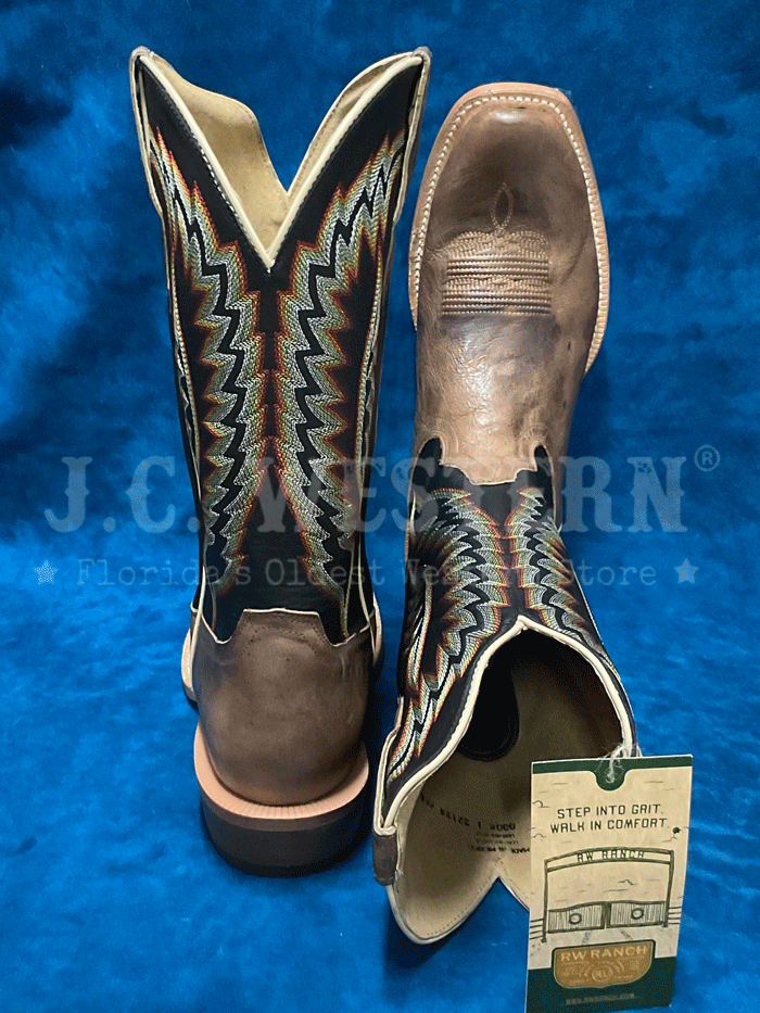 R.Watson WR0005 Men's Western Cowhide Leather Boots in Sand Dune - Comfortable & Durable for Cowboy Rides, Outdoor Work & Country Style Fashion
