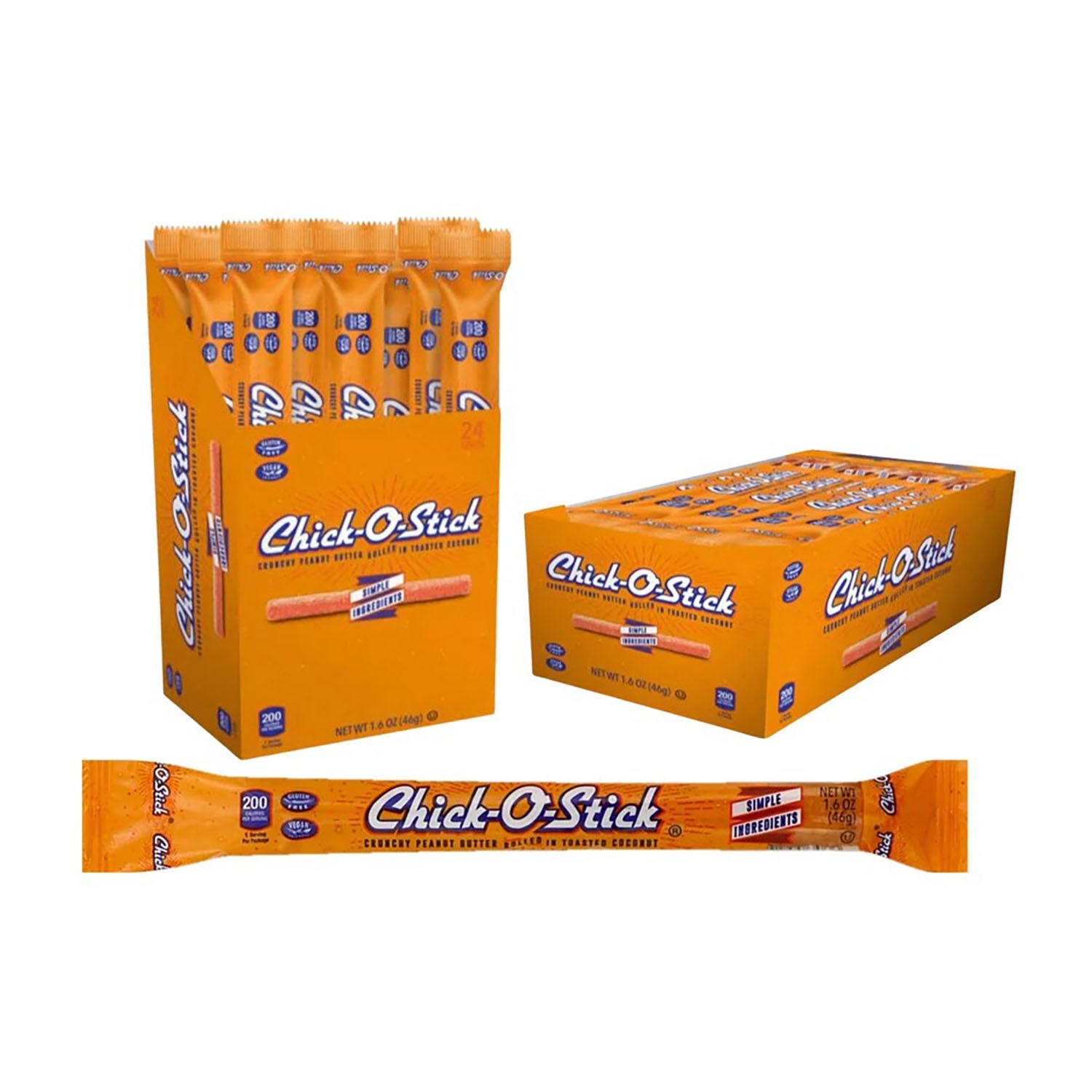Atkinson Chick O Stick Candy - 24 Count Box | Classic Peanut Butter Flavored Treats for Parties, Snacks & Gifts