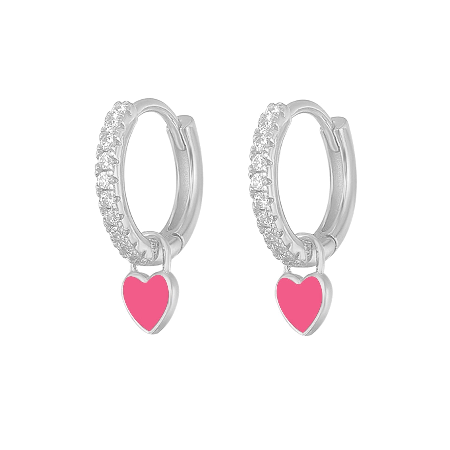Colorful Enamel Heart Charm Drop Earrings for Women - Dainty Valentine's Day Gift, Date Night Jewelry, Bridesmaid Accessories