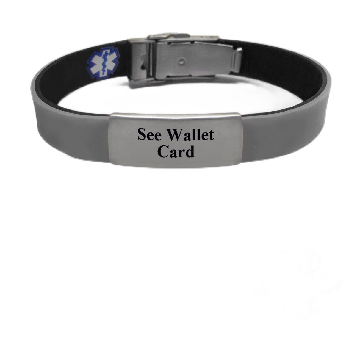 Sport & Slim Reversible Medical Alert ID Bracelet for Men & Women - Waterproof & Lightweight Emergency Wallet Card Holder - Ideal for Running, Hiking & Travel