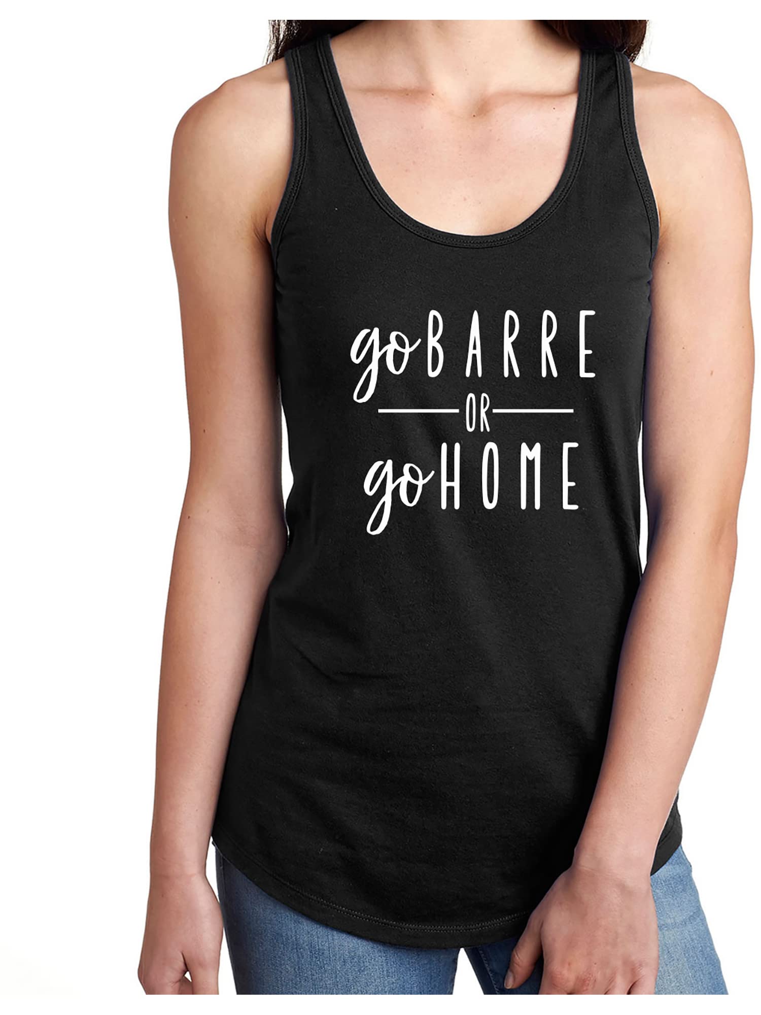 Zerogravitee Go Barre or Go Home Racerback Tank Top - Women's Workout & Yoga Apparel for Barre, Pilates & Fitness Classes