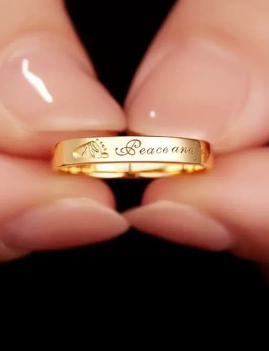 Tranquil Emotion Solid Gold Footprint Ring - Elegant Jewelry for Women, Perfect Gift for Moms, Brides & Newborn Keepsakes