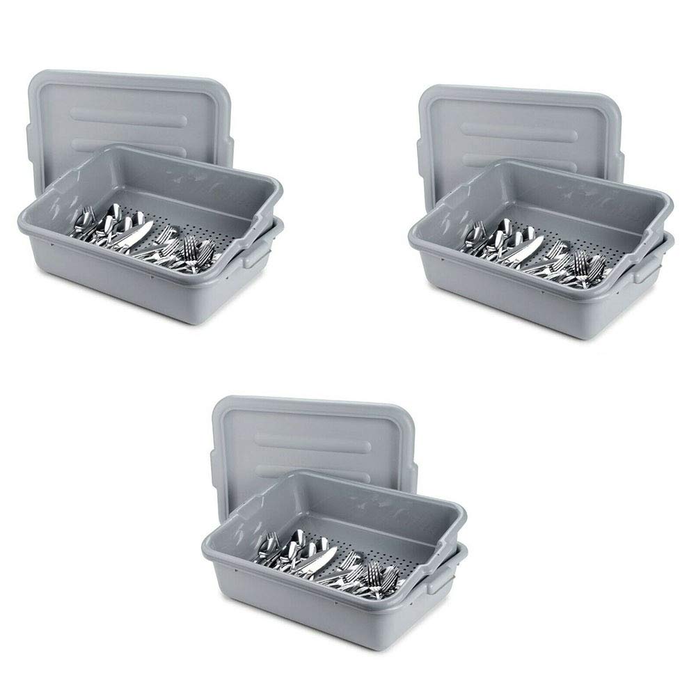 3-Pack Perforated Silverware Soak Box Set - 20