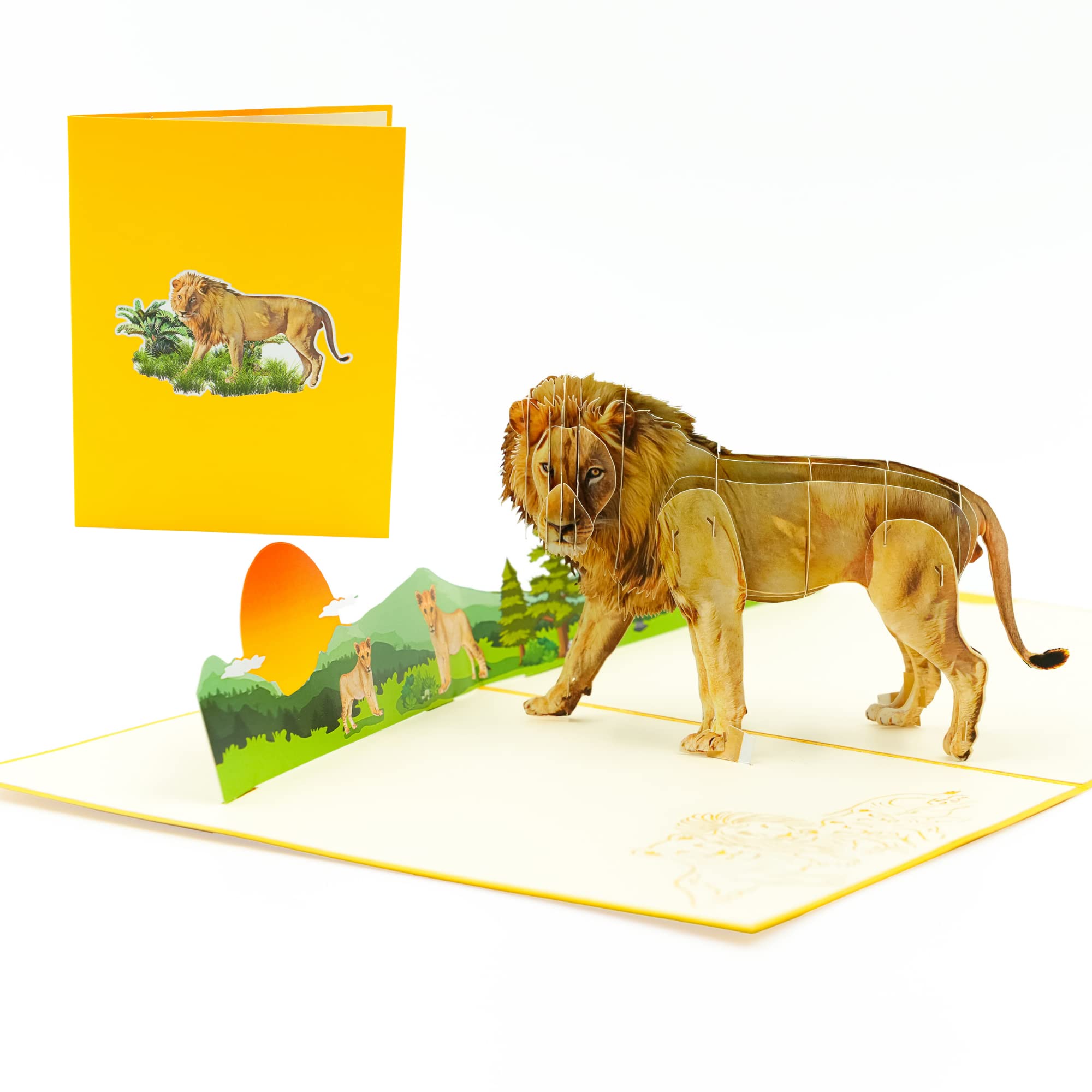 Rykamia 3D Lion Pop Up Greeting Card - Blank Lion Birthday Card for Kids, Lion Lovers & Just Because Gifts - Perfect for Birthdays, Anniversaries & Special Occasions
