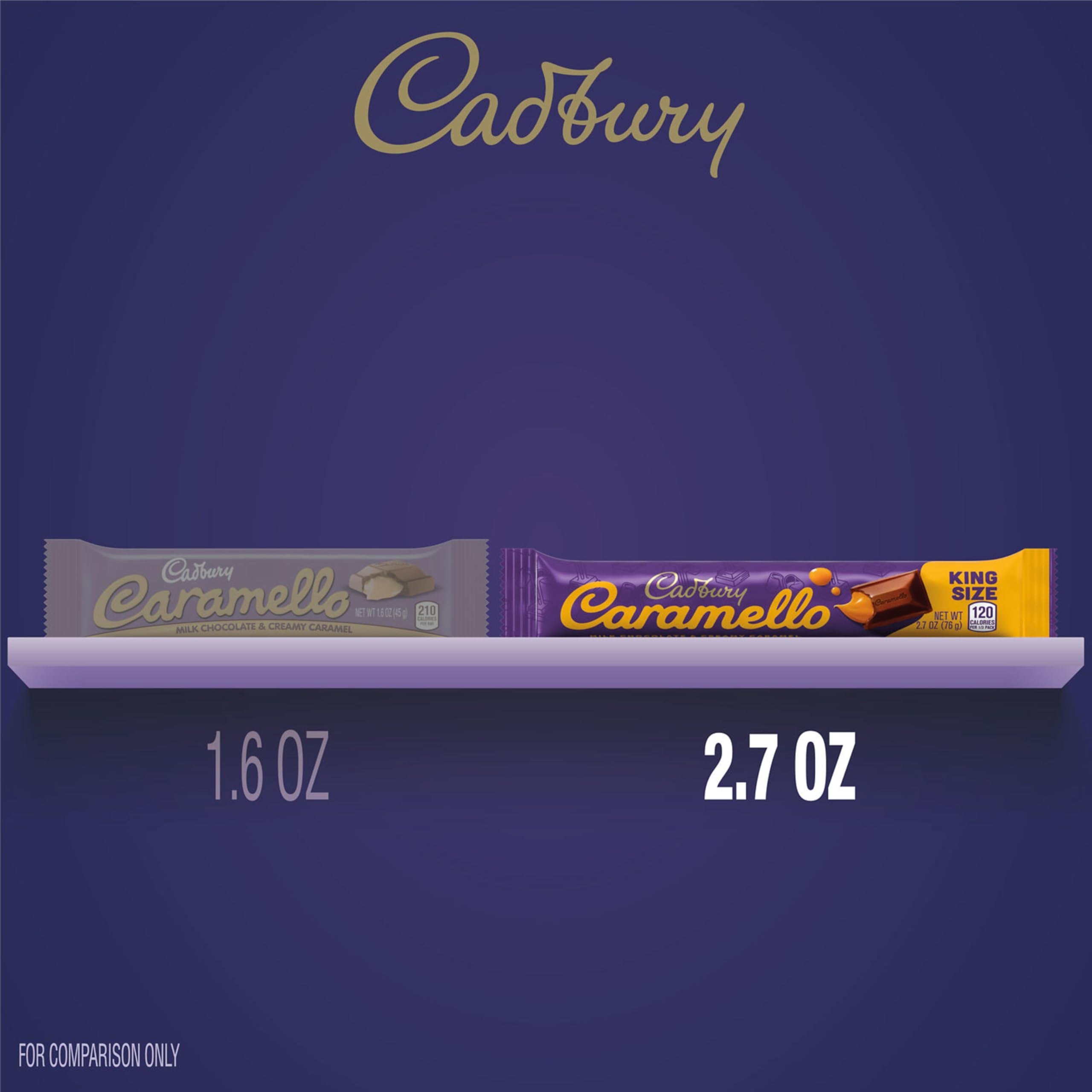 Cadbury Caramello Milk Chocolate Caramel Candy Bars - King Size 2.7oz (18 Count) - Perfect for Halloween Treats, Party Favors & Office Snacks