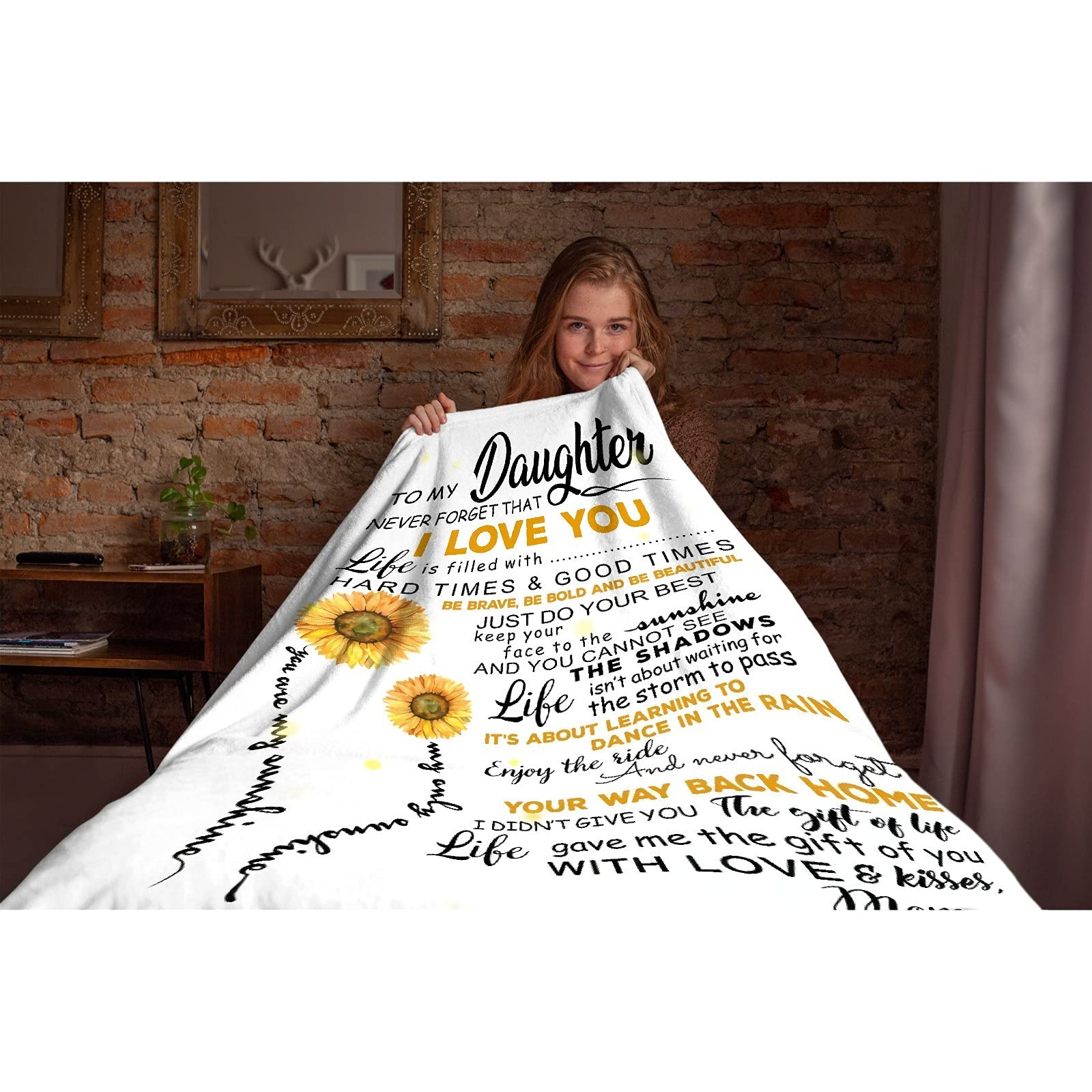 Sunflower Love Flannel Blanket - Soft & Cozy Extra Large 120x90 Inches - Perfect for Living Room, Bedroom, Gifts for Women, Men, Kids - All Season Warmth - Ideal for Family Movie Nights, Picnics & Cozy Home Decor