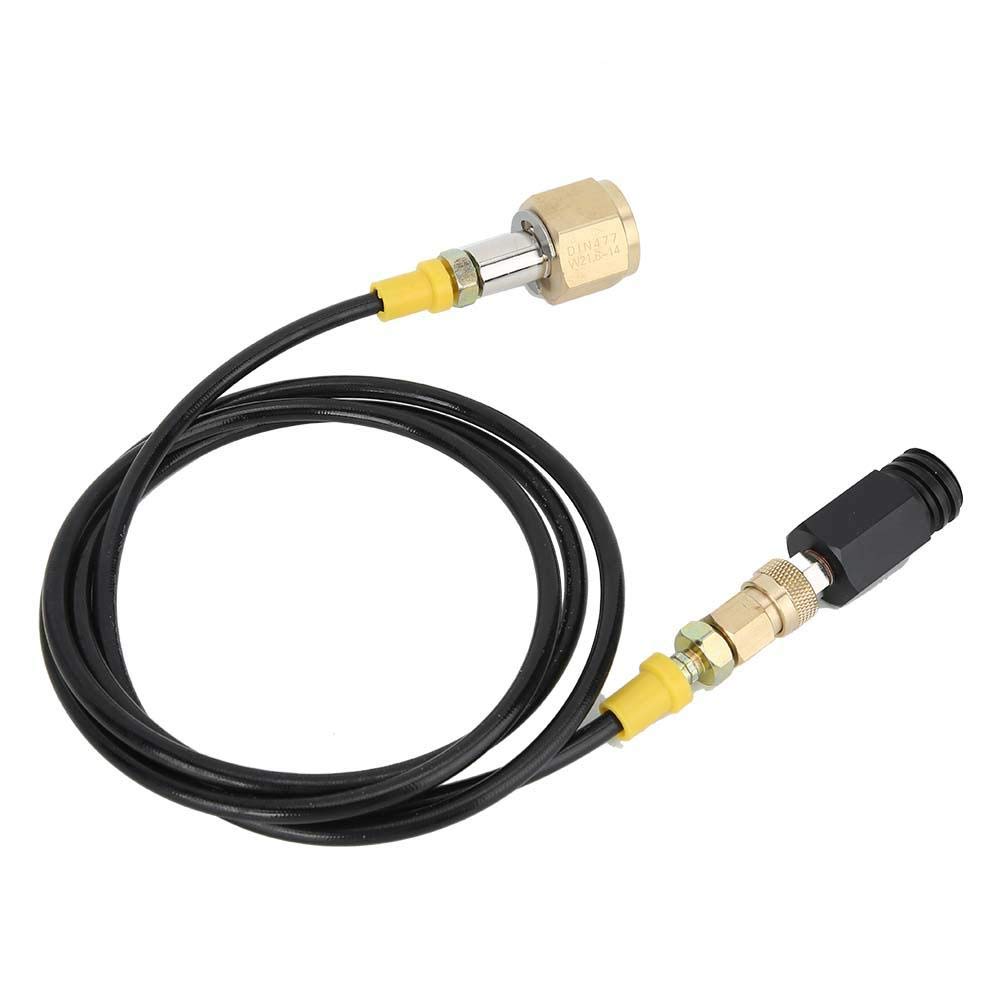 1.5M W21.8-14 DIN477 CO2 Tank Adapter Soda High Pressure Hose Kit for SodaStream - Home & Office Carbonation Accessories - Perfect for DIY Sparkling Water & Soda Making