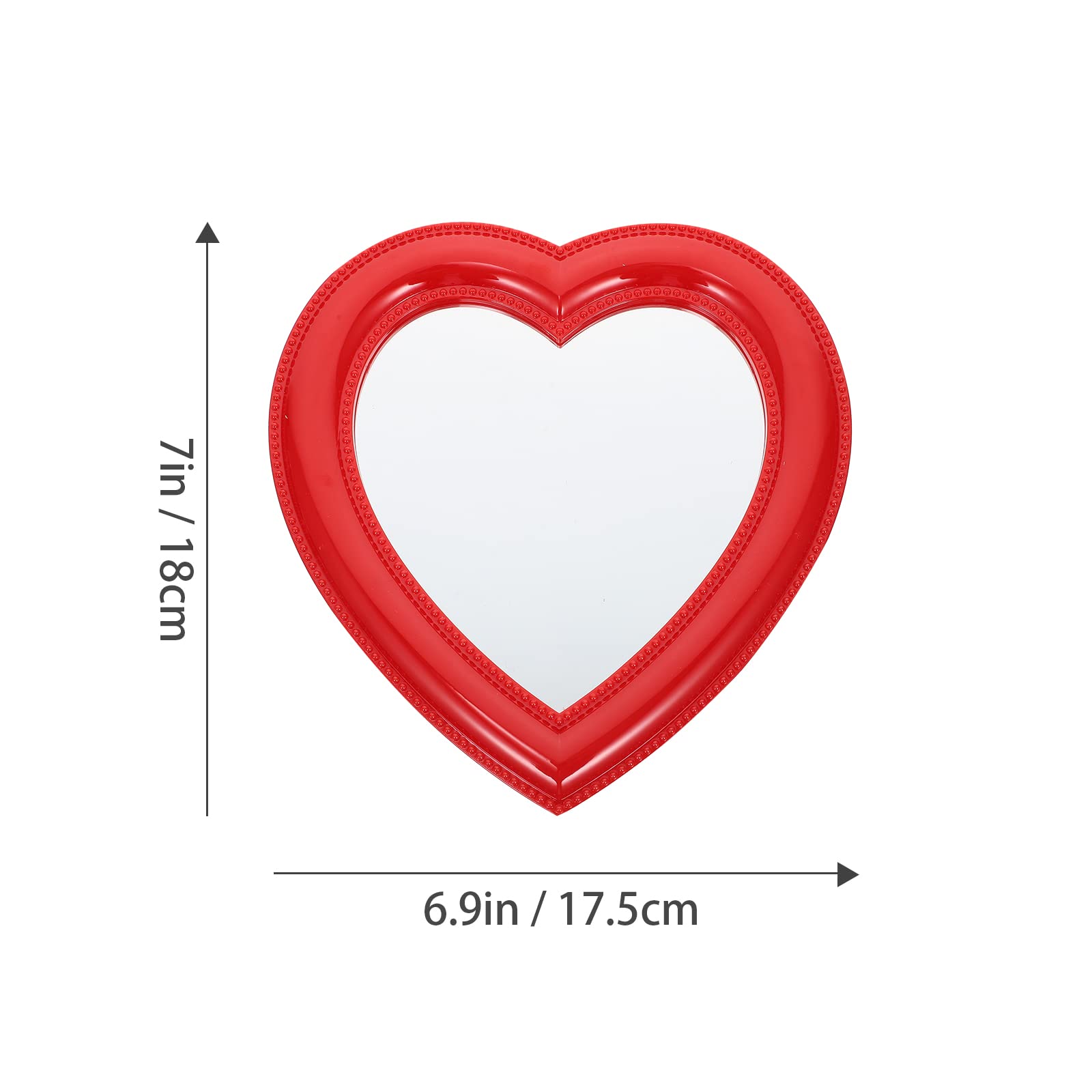 HEALLILY 1pc Heart-Shaped Makeup Mirror - Portable Travel Vanity Mirror with Soft Fleece Backing for Home, Bedroom, and On-The-Go Beauty Touch Ups