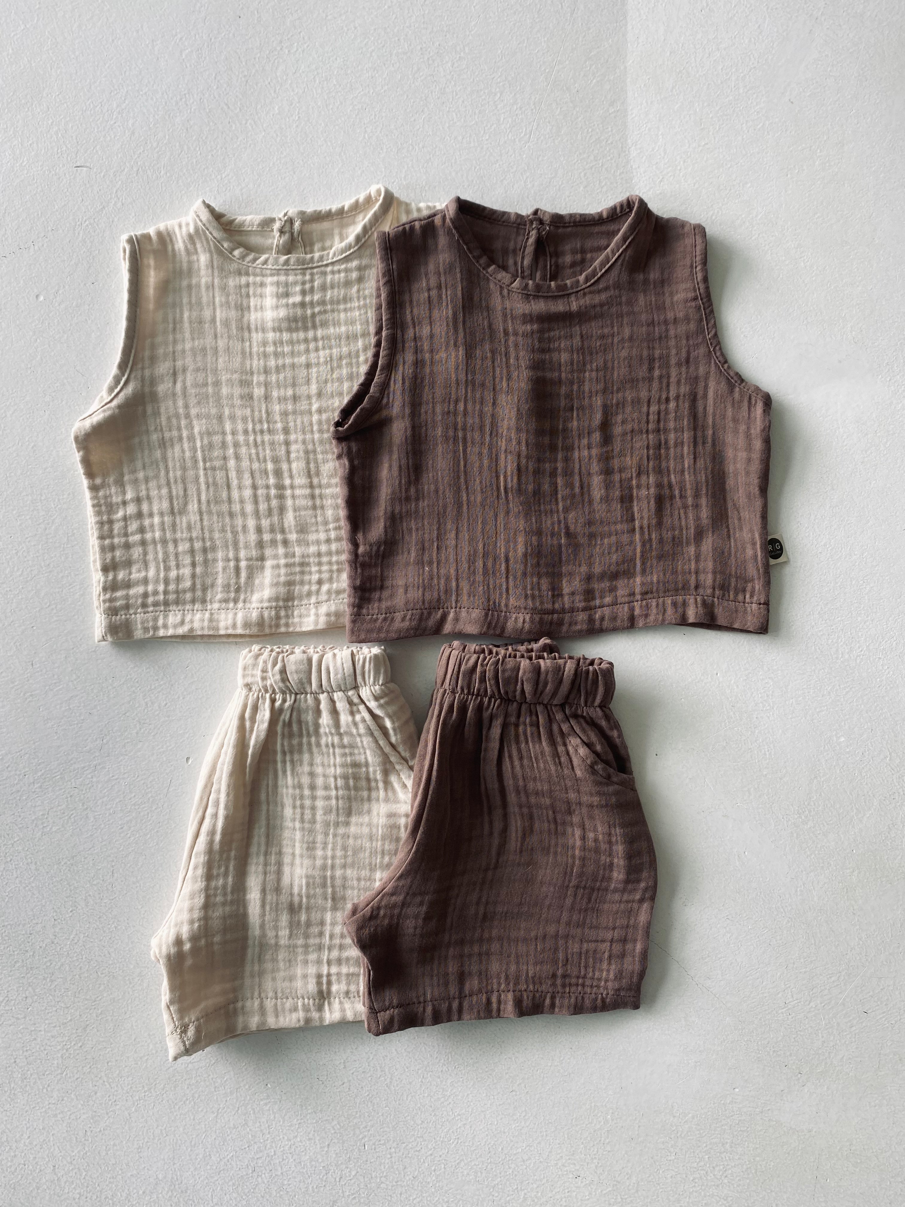 RG Brand Cotton Muslin Baby Shorts Set - Soft & Breathable for Newborns & Toddlers | Perfect for Summer, Playtime & Photo Shoots