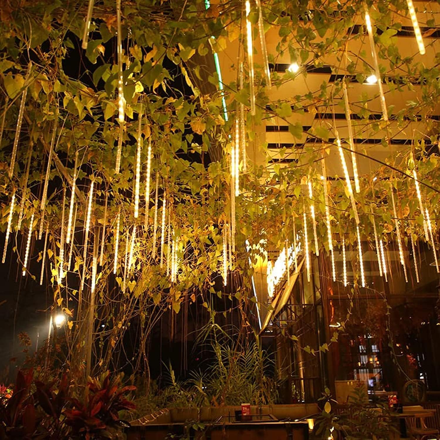 SEER LED Icicle Lights - 192 LED Meteor Shower Lights with 8 Tubes (11.8cm) for Christmas Tree, Home & Outdoor Decor | Perfect for Diwali, Xmas, Winter Wedding & Party Decoration