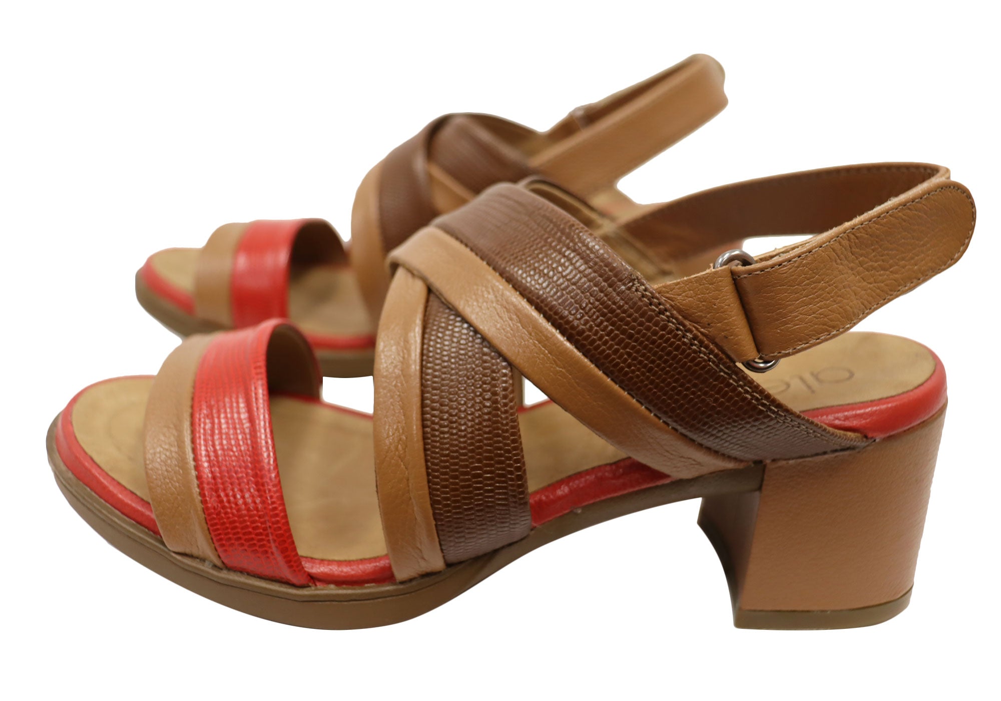 Opananken Nancie Women's Comfortable Leather Mid Heel Sandals - Stylish & Supportive for Work, Date Night & Summer Outings