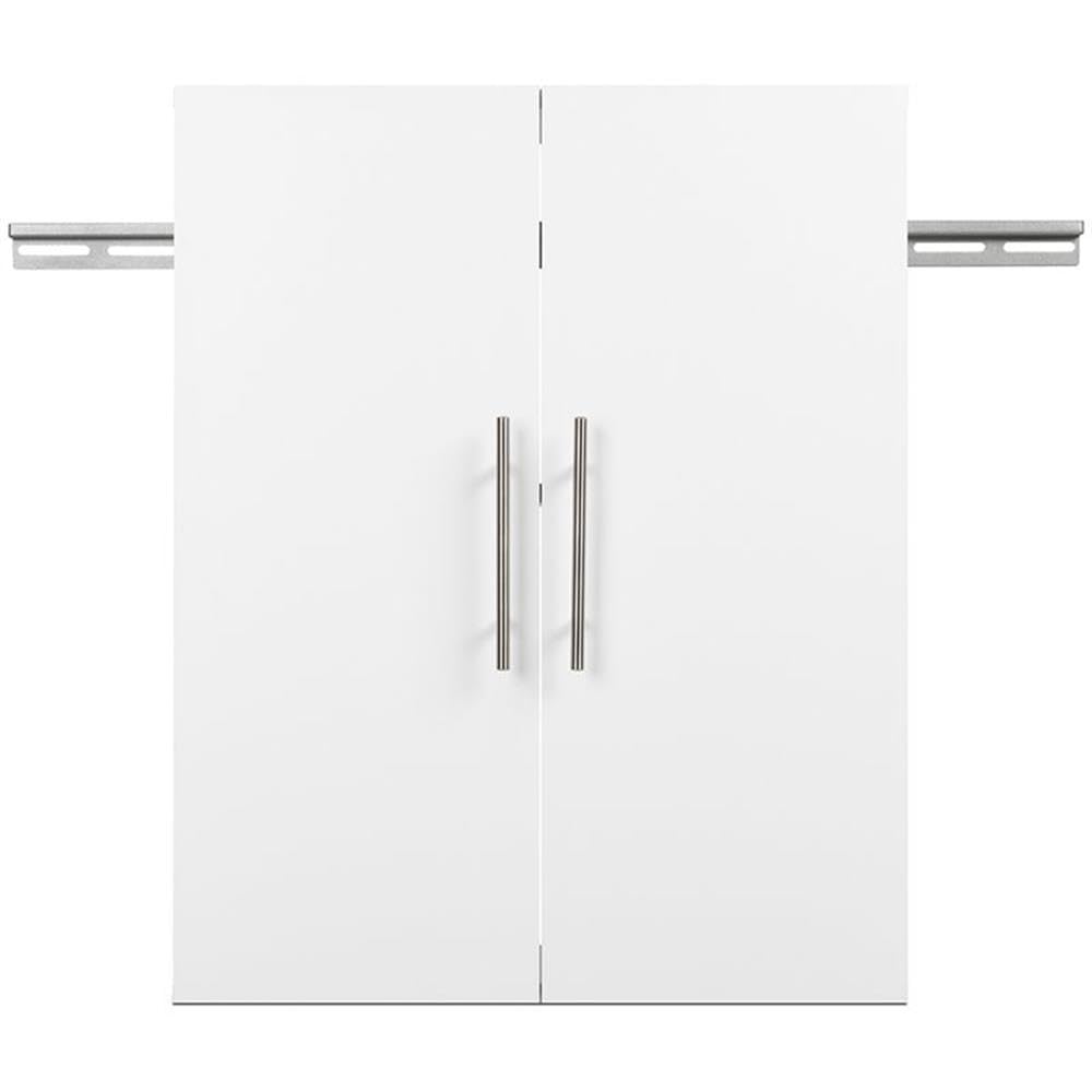White Wall Mounted Garage Cabinet Set - 2 Piece for Home Storage