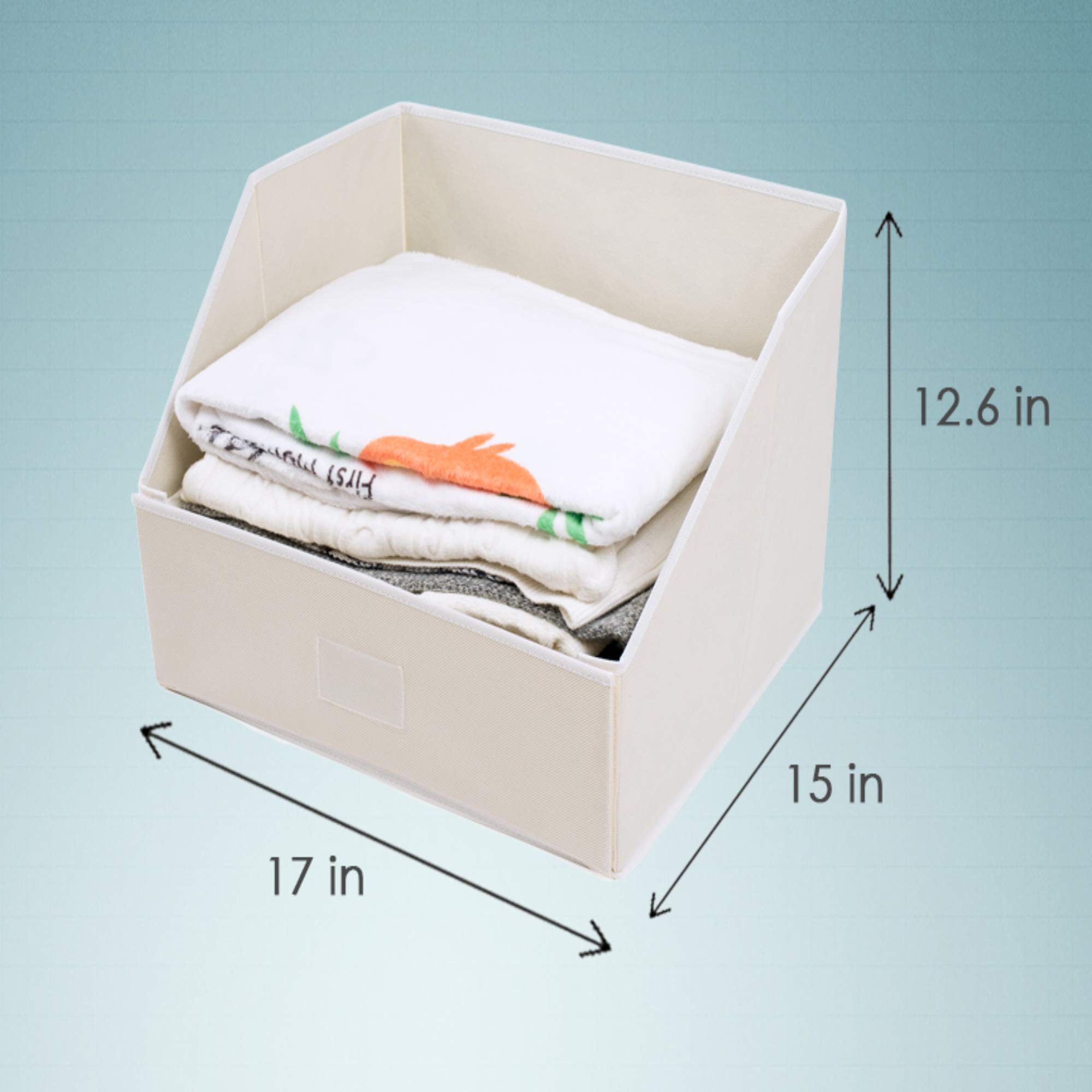 Woffit 3-Pack Large Foldable Fabric Storage Baskets for Linen Closet Organization - Perfect for Sheets, Towels, Blankets & Clothing - Space-Saving Home & Bedroom Storage Solution