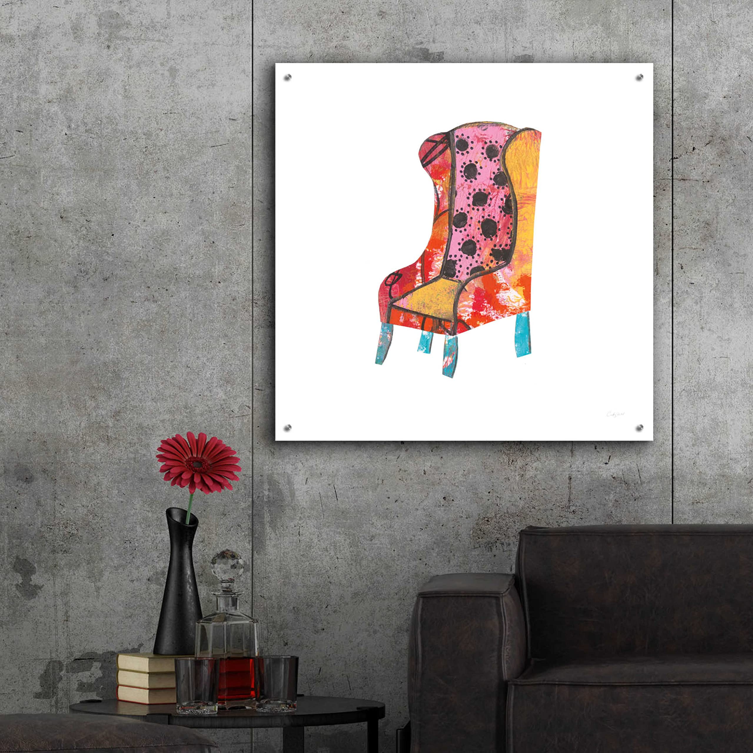 Courtney Prahl Mod Chairs IV Acrylic Glass Wall Art - 36x36 Inch Modern Abstract Painting for Living Room, Bedroom & Office Decor