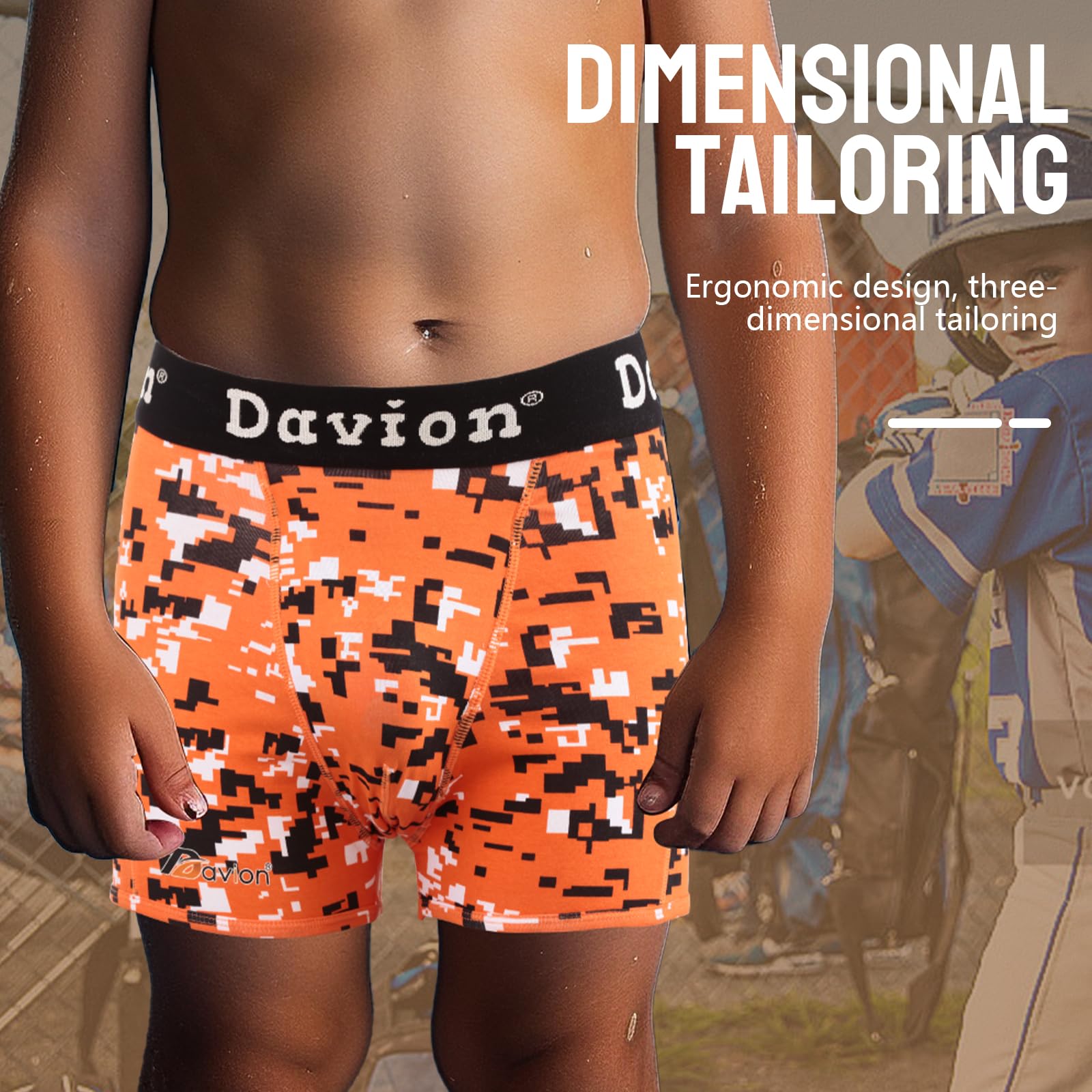 **Davion Youth Boys Baseball Cup Underwear - Soft Protective Athletic Compression Shorts for Baseball, Football, Lacrosse - Ideal for Sports Practice & Games**