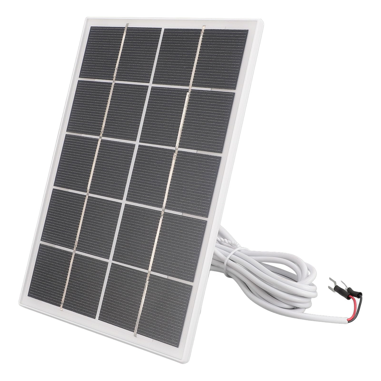 ASHATA 3W Solar Panel for Security Camera - 5V Waterproof Outdoor Solar Charger for Video Doorbell 4/3/2 Plus - Monocrystalline Wall Mounted Solar Power Panel (White) - Perfect for Home Security & Wireless Charging Solutions