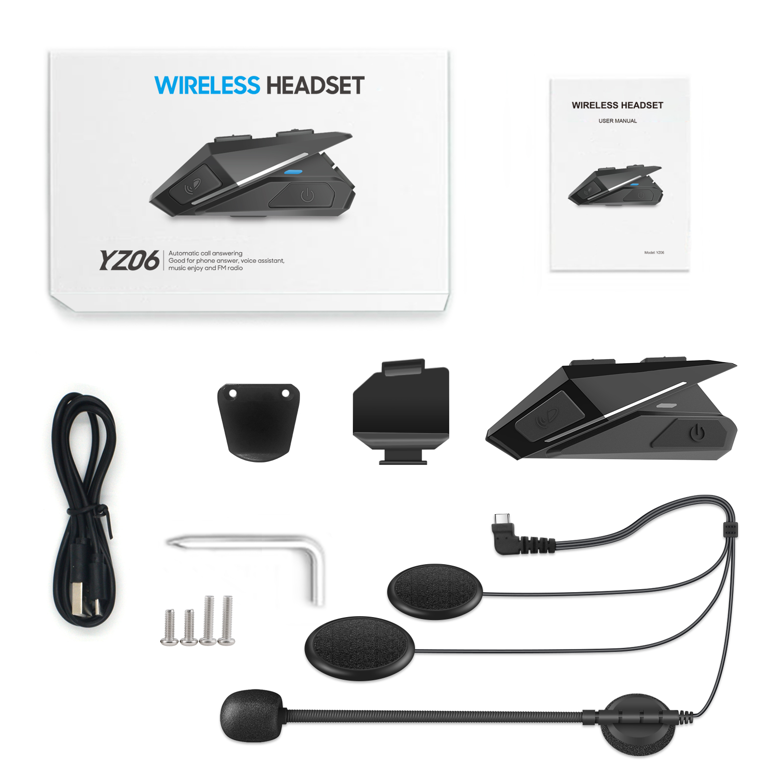 OBEST Motorcycle Bluetooth Helmet 5.0 - Waterproof Motorbike Headset with High Sound Quality, Stable Signal & Thin Speaker - Long Battery Life for Hands-Free Calls & Music - Perfect for Biking, Skiing & Travel Adventures