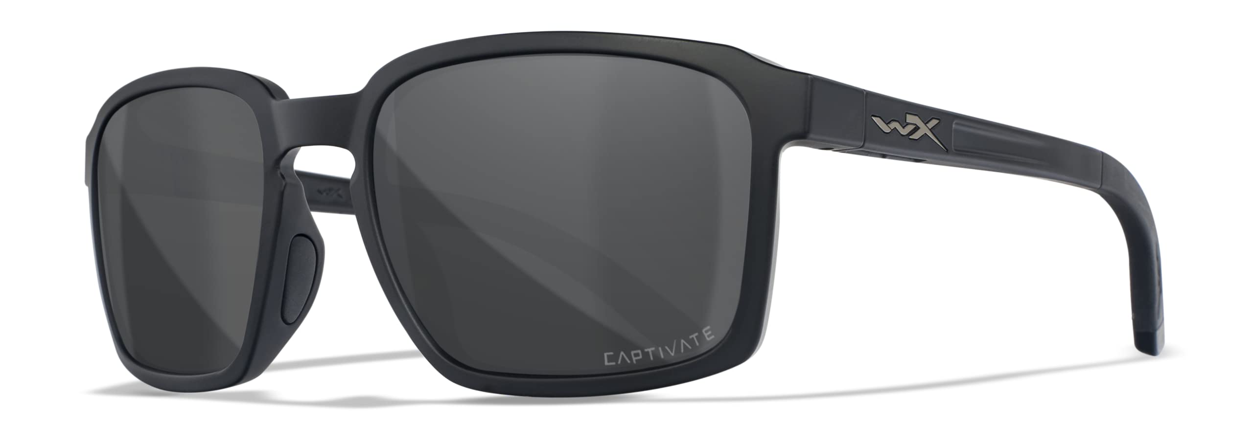 Wiley X Alfa Captivate Polarized Sunglasses for Men & Women – UV Protection Safety Glasses for Shooting, Fishing, Biking & Extreme Sports – Matte Black Frames with Grey Lenses – Perfect for Outdoor Adventures & Active Lifestyles