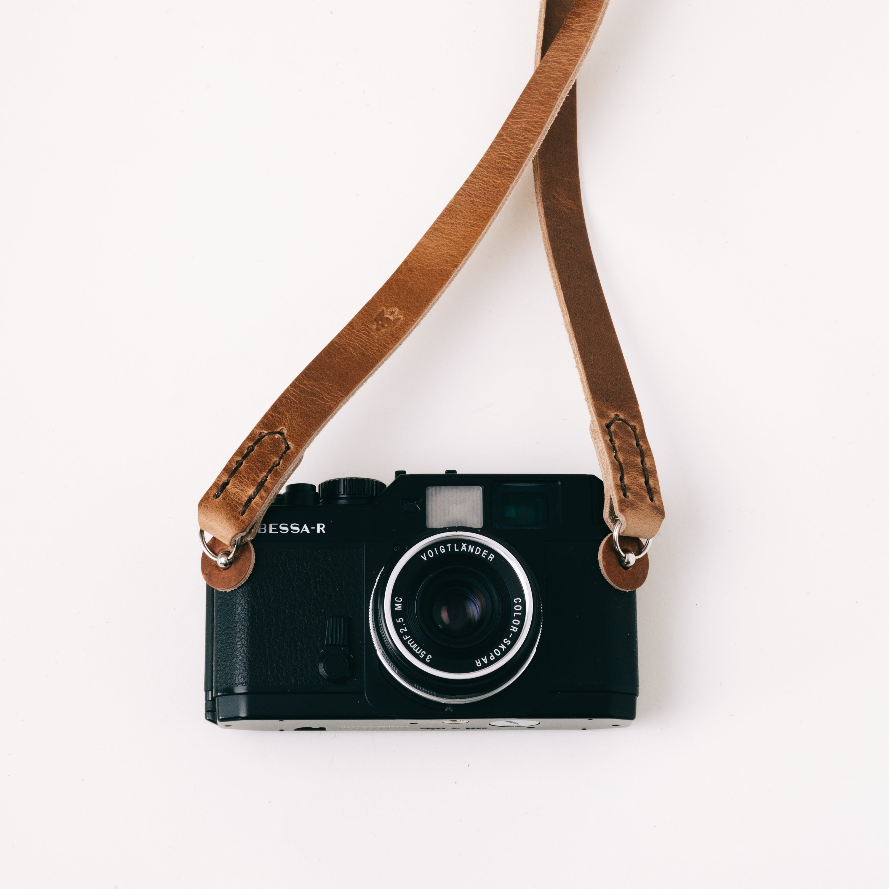 Clever Supply Traditional Camera Strap with Split Ring - 36 Inch English Tan Leather Neck Strap for DSLR & Film Cameras - Perfect for Travel, Photography & Everyday Use