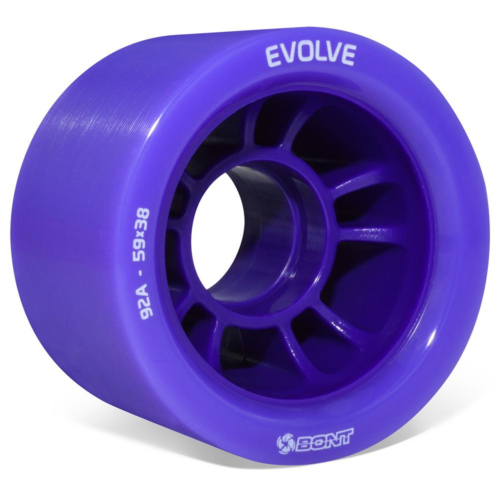 Bont Evolve Derby Wheels 59mm 4 Pack - High Performance Roller Skating Wheels for Indoor & Outdoor Rinks, Derby Tracks, and Artistic Skating
