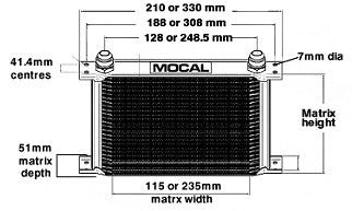 Mocal 13 Row Oil Cooler Kit - 235mm Universal Fit (OC5137) for High-Performance Cars, Racing & Off-Road Vehicles - Improves Engine Cooling & Extends Oil Life