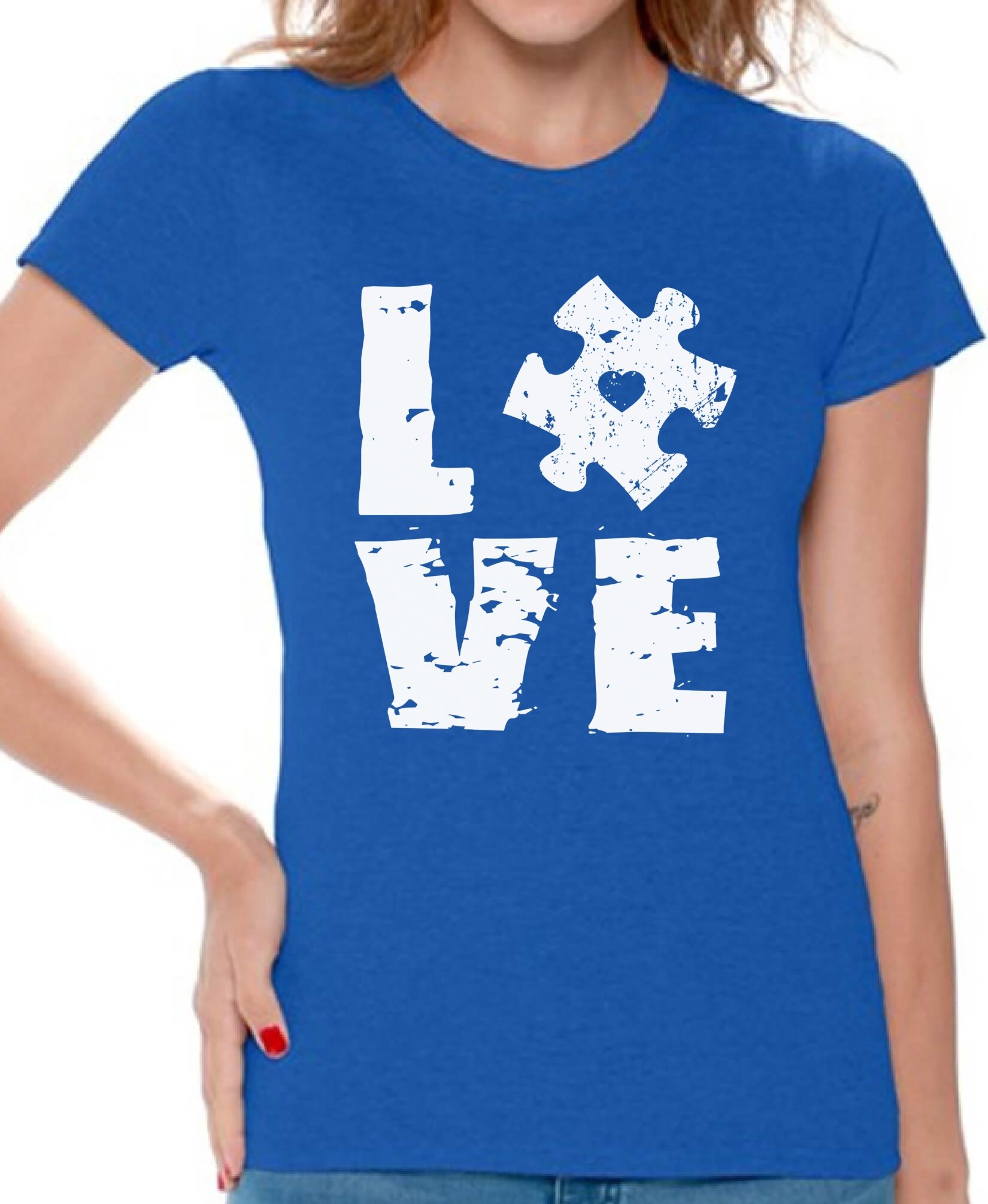 Autism Awareness Puzzle Shirts for Women - Love Puzzle Autism T-Shirts - Thoughtful Gifts for Autism Support & Awareness | Perfect for Fundraisers, Awareness Events & Daily Wear