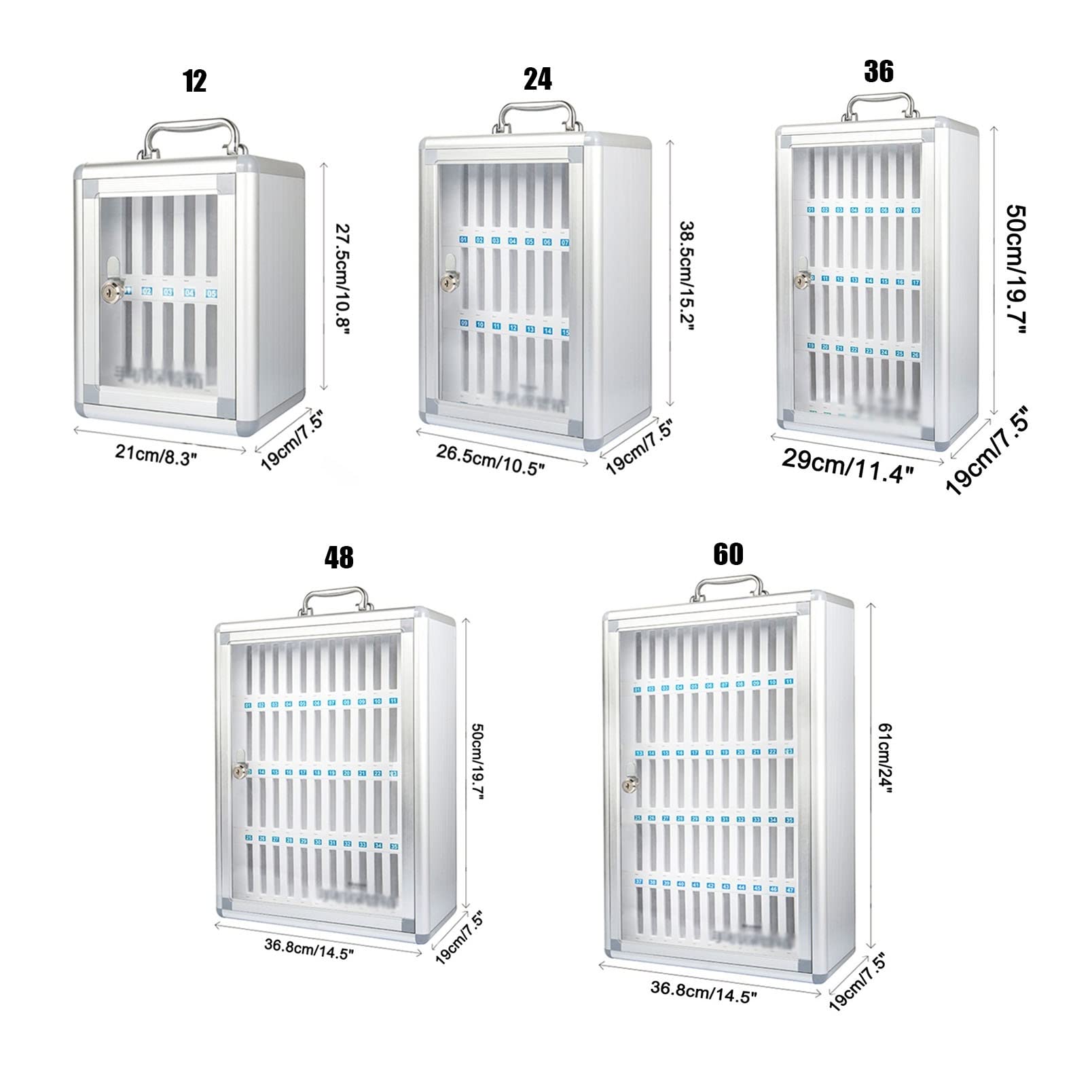 Aluminum Alloy Wall Mounted Cell Phone Lockers with Security Lock - Secure Storage Cabinet for Office, School, Car Rental & Workplace (24 or 36 Slots) - Ideal for Employee Phone Management, Classroom Device Storage & Rental Car Key Organization