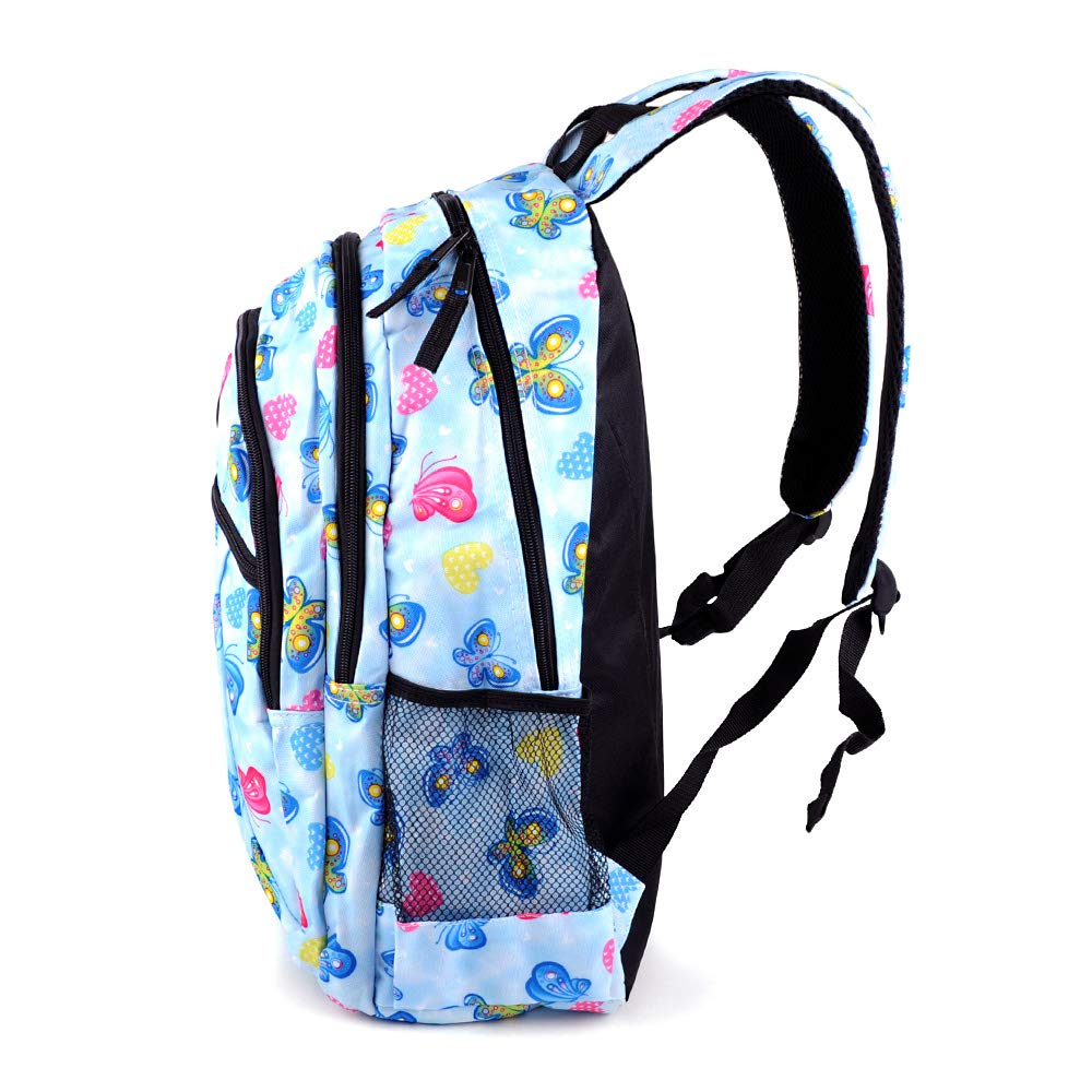 Waterproof Parquet Travel Backpack for Hiking, Camping & Business - Lightweight Laptop Backpack with USB Port (15.6 Inch) for Men & Women - Perfect for Outdoor Adventures, Commuting & Air Travel (Blue Butterfly Design)