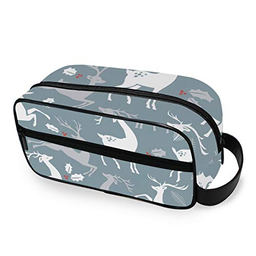 Deer Cartoon Travel Toiletry Bag for Women & Men - Waterproof Hanging Cosmetic Organizer Pouch for Makeup, Bathroom & Shower - Perfect for Vacation, Gym, Camping & Business Trips