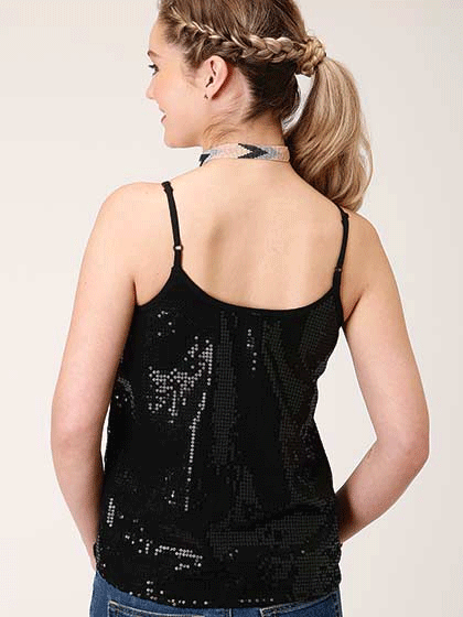 Roper Women's Sleeveless Sequin Camisole Top - Black 03 052 0565 0145 | Party Wear, Evening Outfits, Clubwear & Special Occasion Dresses
