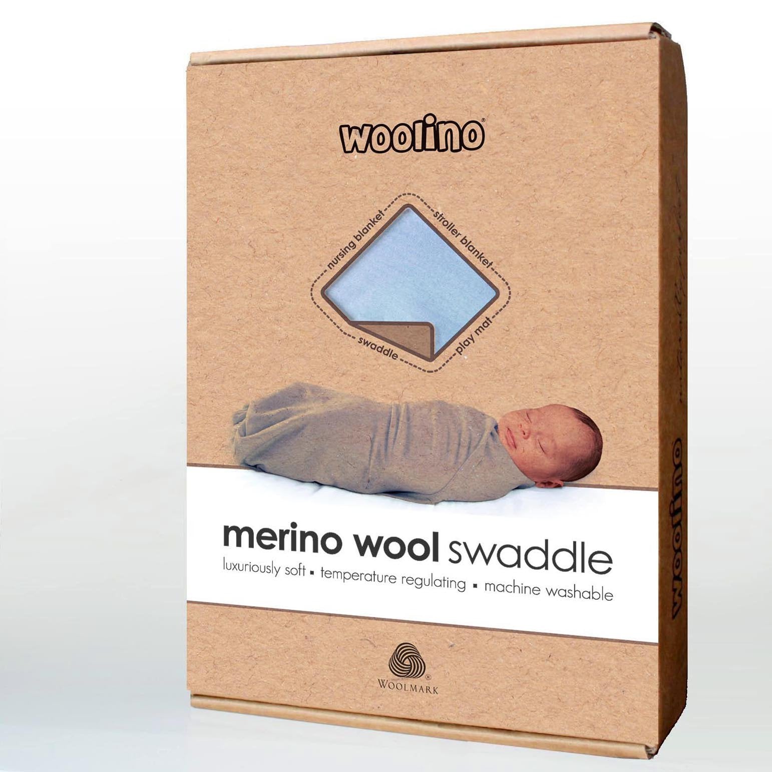 Premium Merino Wool Swaddle Blanket for Newborns 0-3 Months - Soft & Breathable Baby Wrap - Perfect for Sleeping, Swaddling & Nursing - Blue