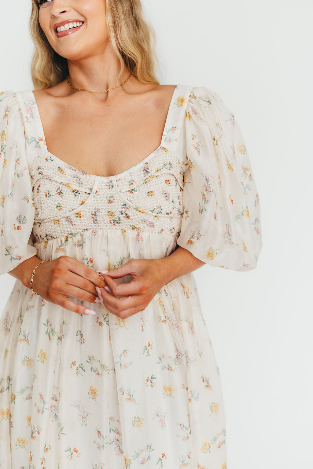 Harlow Maxi Dress - Tiny Yellow Floral Print, Bump Friendly Maternity Dress, Inclusive Sizing S-3XL | Perfect for Summer Vacations, Beach Weddings & Casual Outings