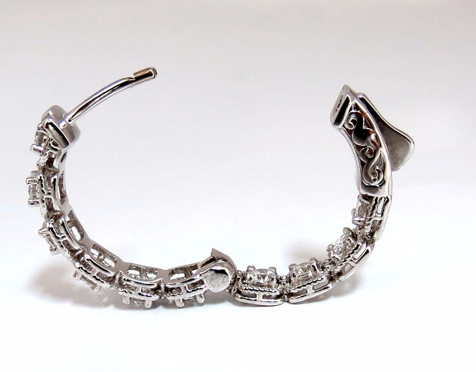 1.60ct Natural Round Brilliant Diamond Hoop Earrings 14K Gold Rope Twist - Perfect for Weddings, Parties & Everyday Elegance