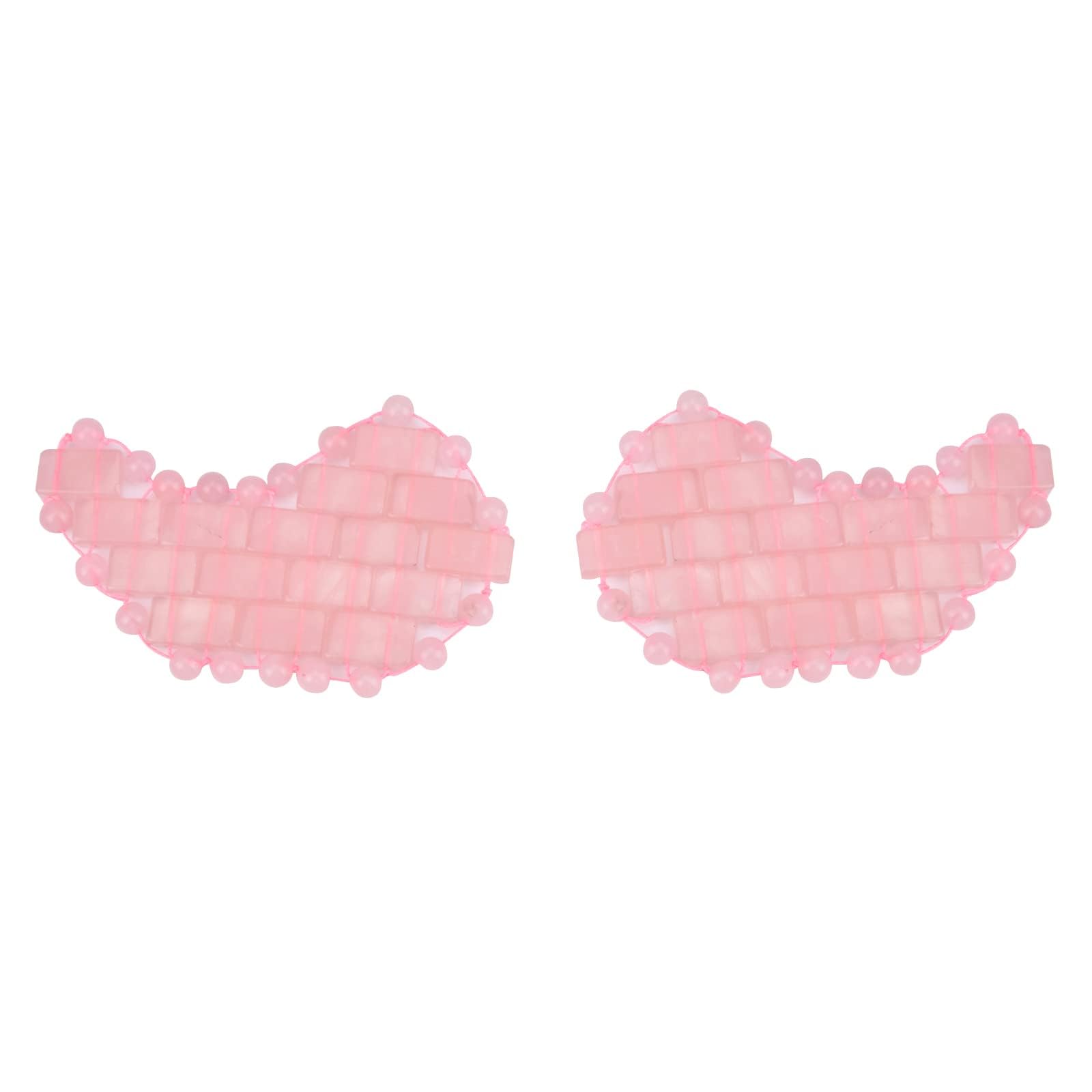 Ideayard Rose Quartz Eye Mask - Natural Mini Eye Mask for Wrinkles & Puffiness Relief, Cooling Therapy for Dark Circles - Perfect for Spa, Travel & Self-Care (Rose Quartz-A)