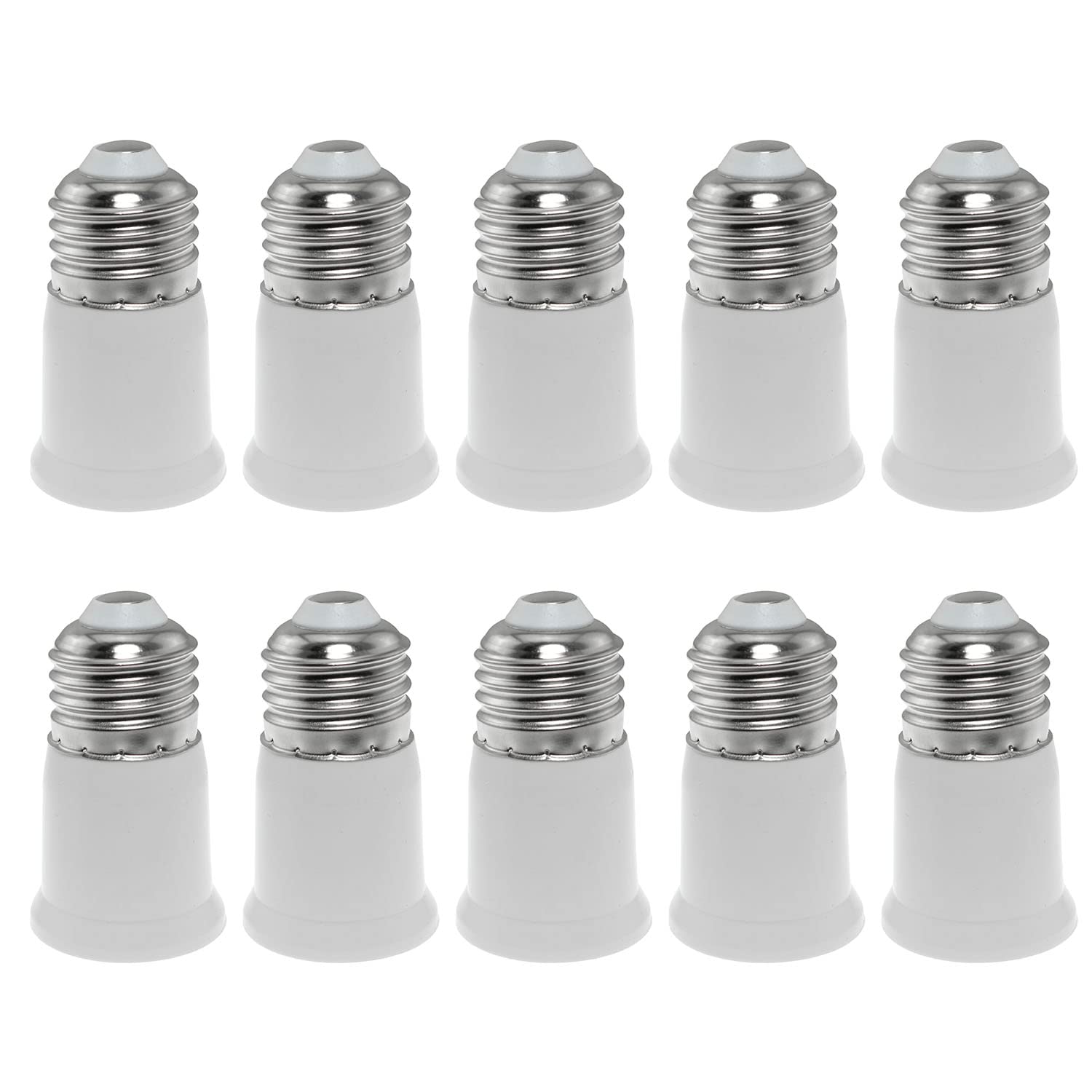 E26 to E26 Socket Extender - 10PCS Heat-Resistant (165°C) Screw Lamp Holder Adapter - 6.3cm/2.5 Inch Extension - Safe No Fire Hazard - Perfect for Hard-to-Reach Lamps, Pendant Lights & DIY Lighting Projects