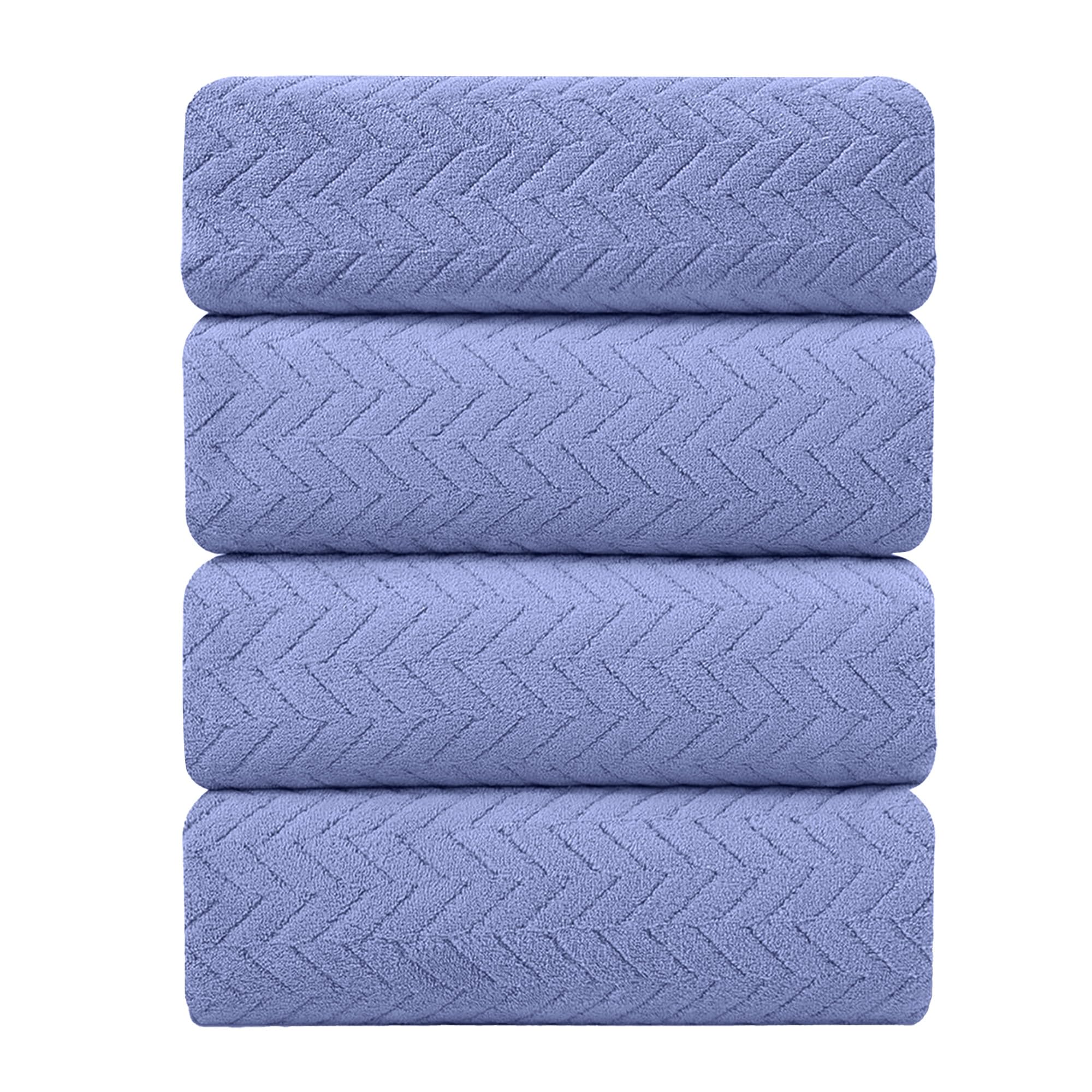 Premium Oversized Bath Towels Set - 600 GSM Quick Dry Microfiber Towels 35x70 inches | Ultra Soft & Highly Absorbent Extra Large Shower Towels for Spa, Hotel & Home Use | Machine Washable Luxury Towel Set (Orchid, 4 Pieces) - Perfect for Bathrooms, Beach Trips & Gym