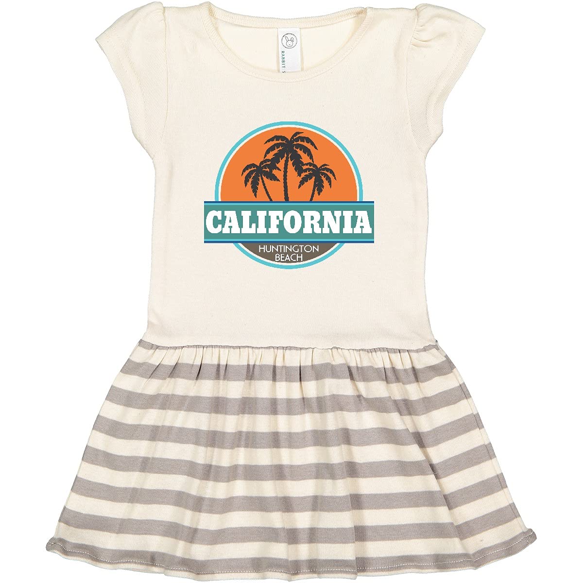 Inktastic Huntington Beach California Toddler Dress - Cute & Comfortable Baby Girl Outfit for Beach, Park & Family Outings