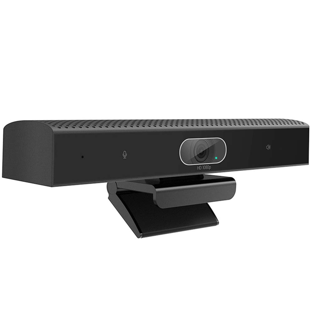 Wide Angle USB Conference Room Camera with Built-in Microphone & Speaker - Compatible with Mac, PC, Laptop & Desktop (Black, Inverted Phase) - Ideal for Video Meetings, Webinars & Remote Work