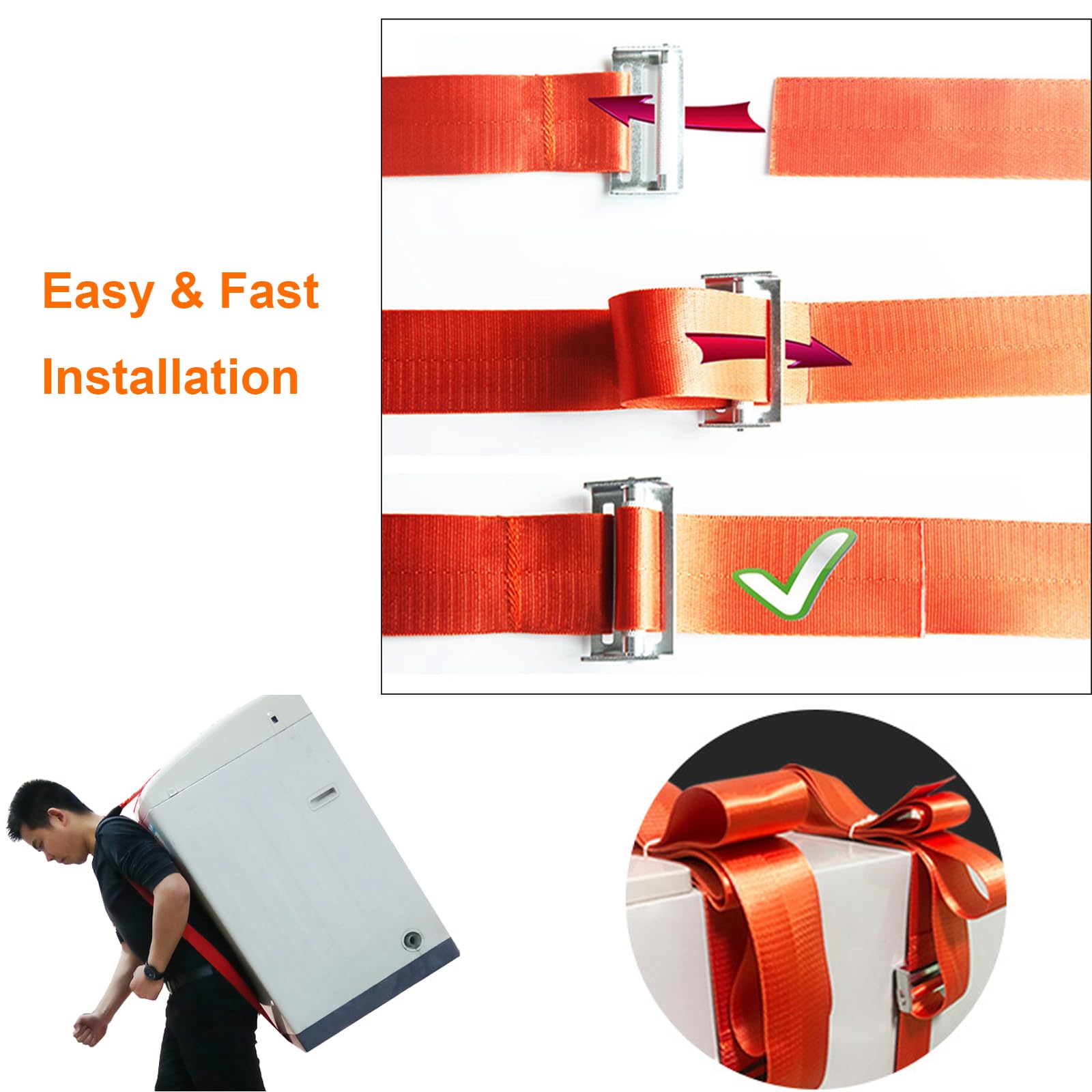 Adjustable Moving Shoulder Straps for Heavy Lifting - Ergonomic 1-Person Lifting System - Perfect for Moving Furniture, Appliances & Boxes - Home & Office Use