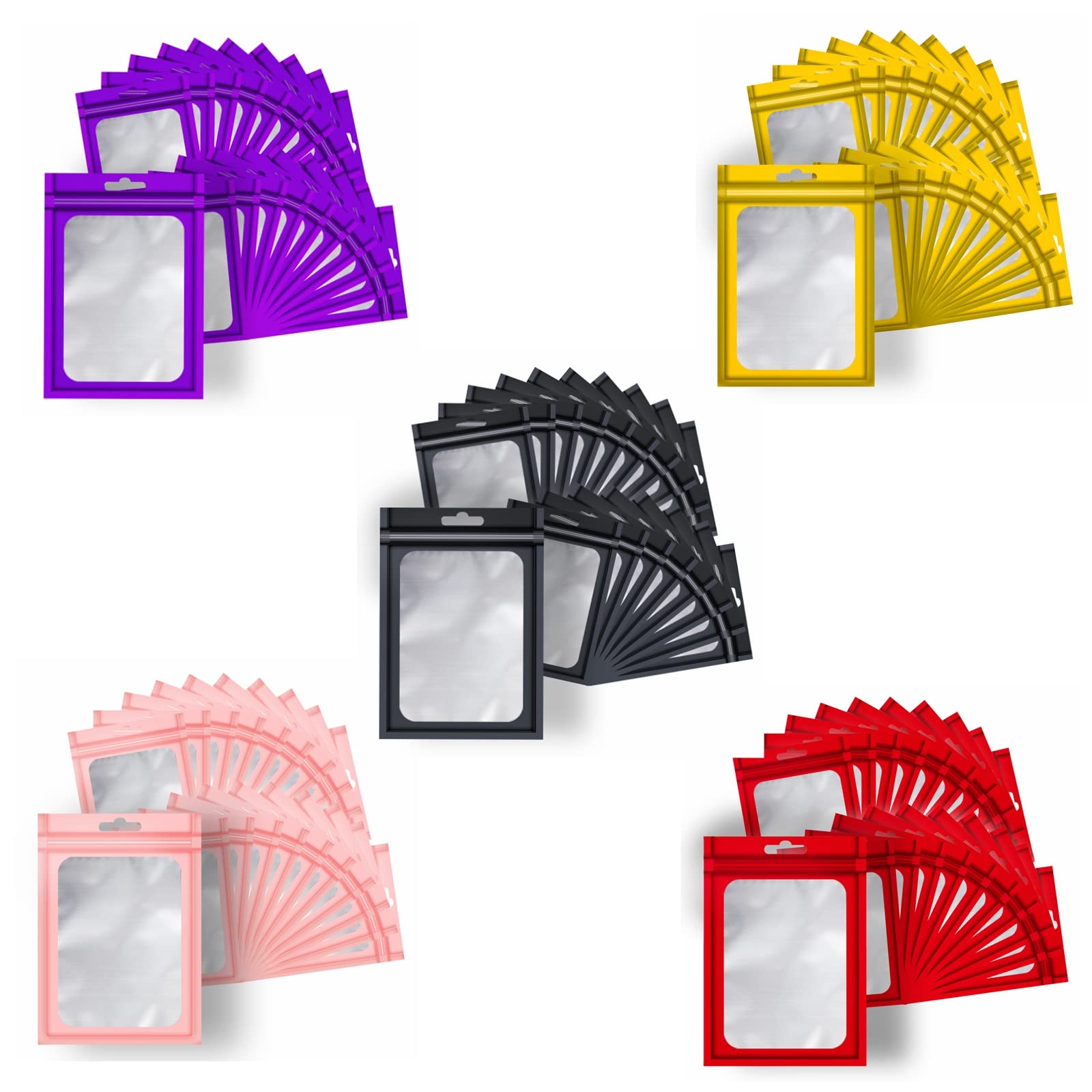 ODDIER 4x6 Inch Matte Foil Mylar Bags - 5 Colors (20pcs Each) with Resealable Zipper & Slider Seal Technology | Airtight Food Storage Bags for Snacks, Coffee, Tea, Candy & Party Favors | Perfect for Kitchen Organization & Bulk Food Preservation