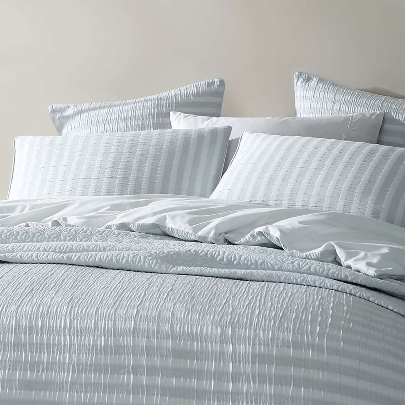 Emmet Sage Quilt Cover Set by Logan & Mason Platinum - Premium Bedding for Modern Bedrooms | Soft & Stylish Home Decor for Master Bedroom, Guest Room, or Vacation Home