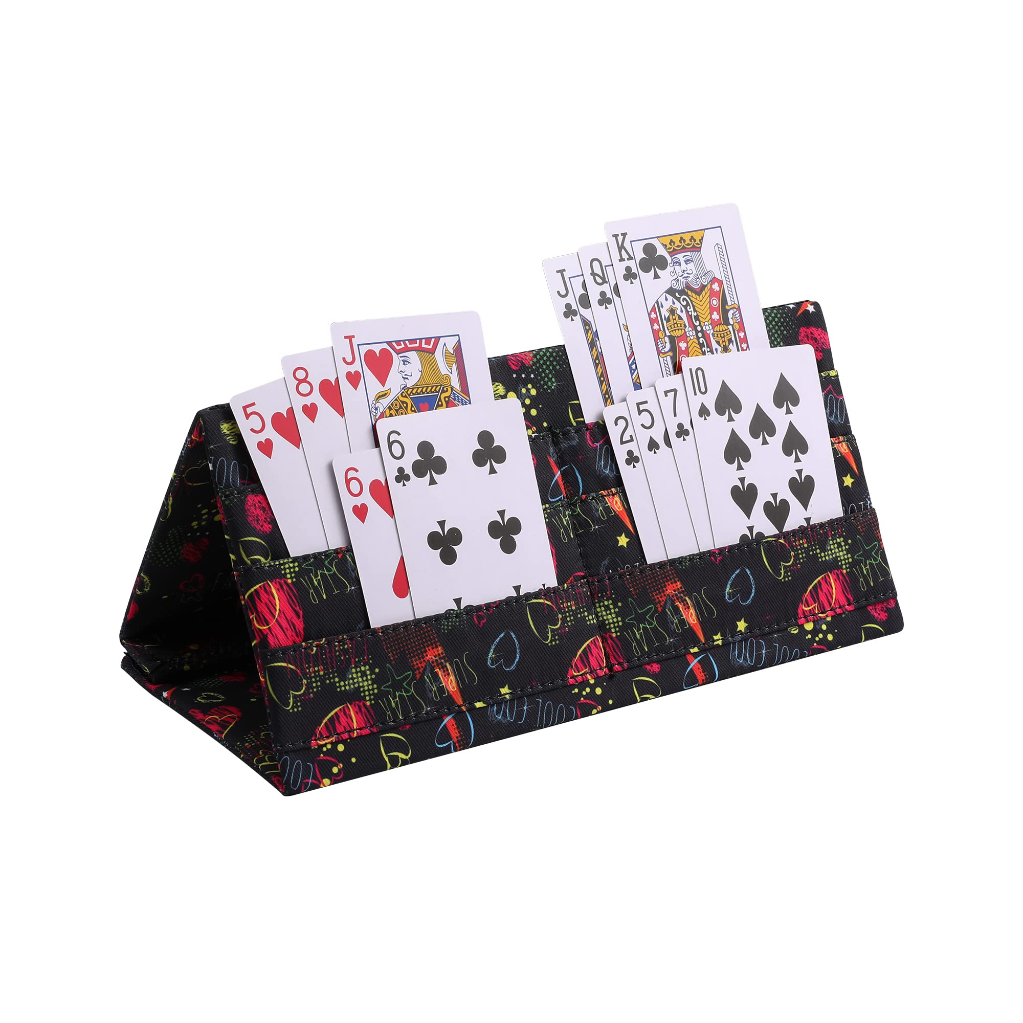 SeptCity Hands-Free Folding Playing Card Holder - Love Style Card Organizer for Poker, UNO, Bingo & Canasta - Perfect for Family Game Nights (Kids & Adults)