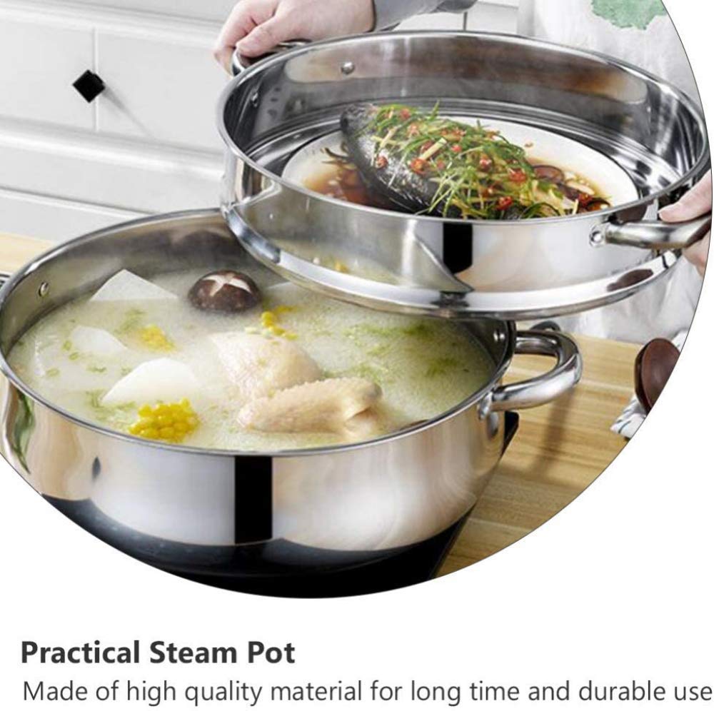 Premium Stainless Steel Steamer Pot Set - 2/3/4 Tier Stackable Bamboo Steamer for Healthy Cooking | Multi-Purpose Cookware with Super Thick Base | Perfect for Dumplings, Vegetables, Seafood & Asian Cuisine