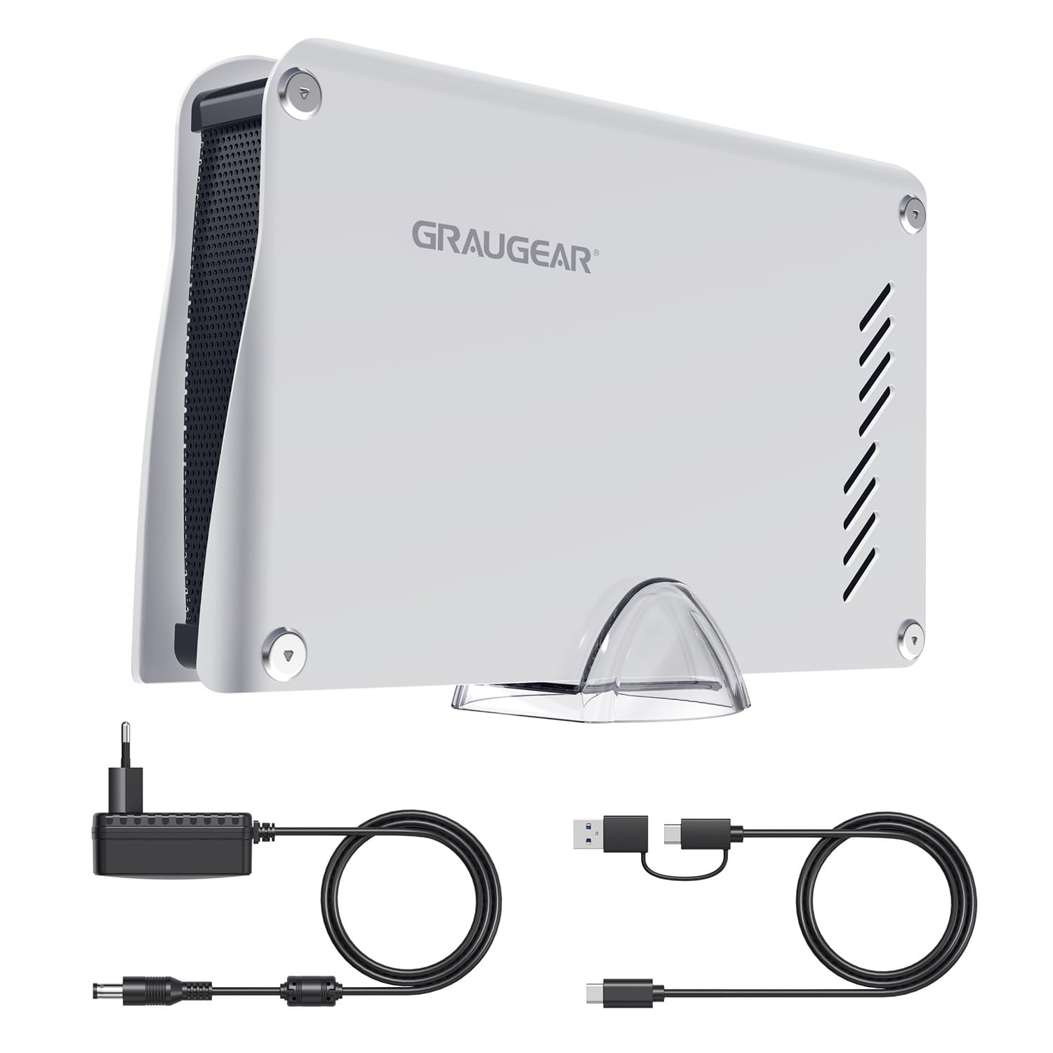 GRAUGEAR 4TB External Hard Drive for PS5/PS4 - High-Speed USB 3.2 Portable HDD with Aluminum Case, Includes USB-C & USB-A Cables - Perfect for Gaming, Backup & Storage Expansion