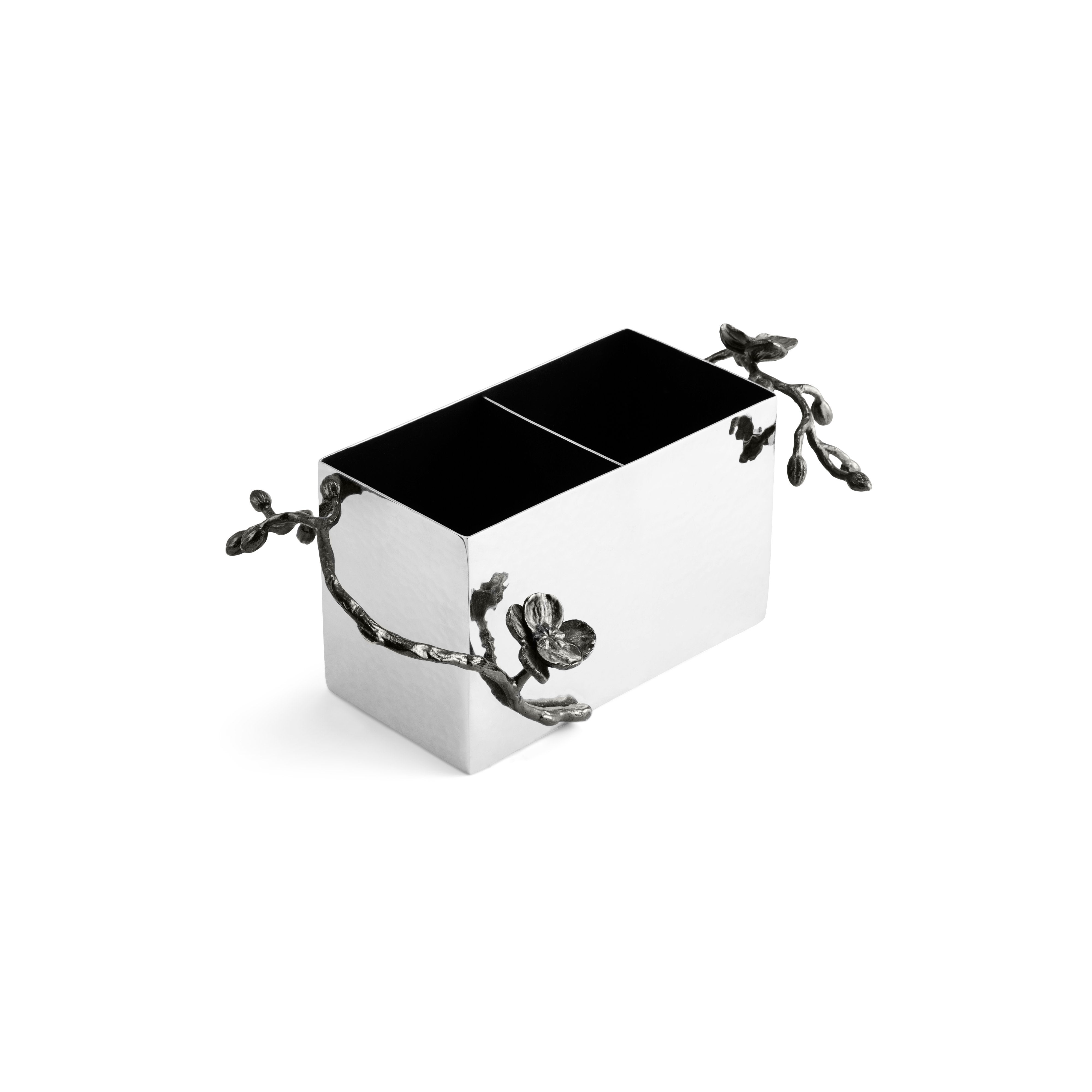Premium Black Orchid Cutlery Caddy - Stylish Silverware Organizer for Kitchen Utensils | Perfect for Dining Tables, Buffets, and Kitchen Counter Organization