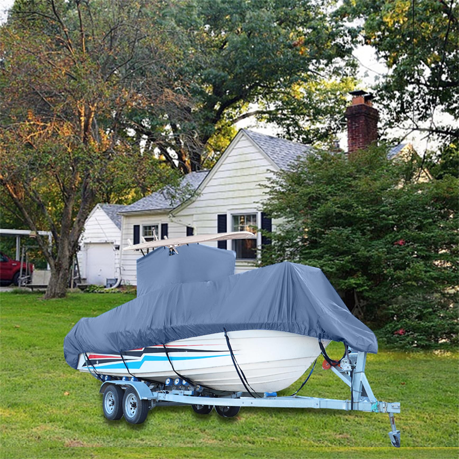 420D Heavy-Duty T-Top Boat Cover for 20'-22' Boats (106