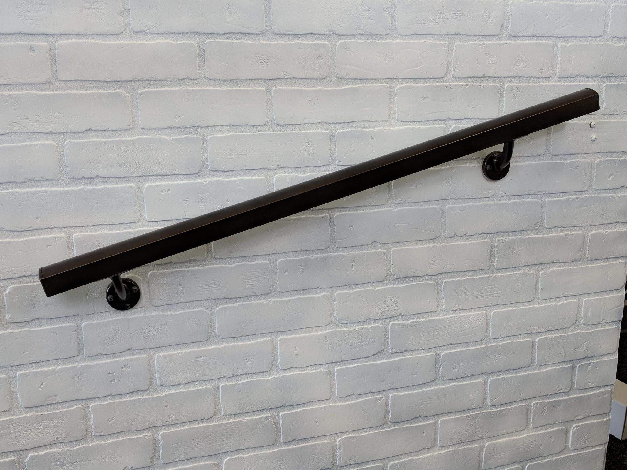 6' Dark Copper AHR Handrail Section with Mounts - USA Made Stair Railing for Indoor & Outdoor Use - Easy Installation for Porch, Deck, and Stair Safety | Perfect for Home, Commercial, and ADA Compliant Spaces