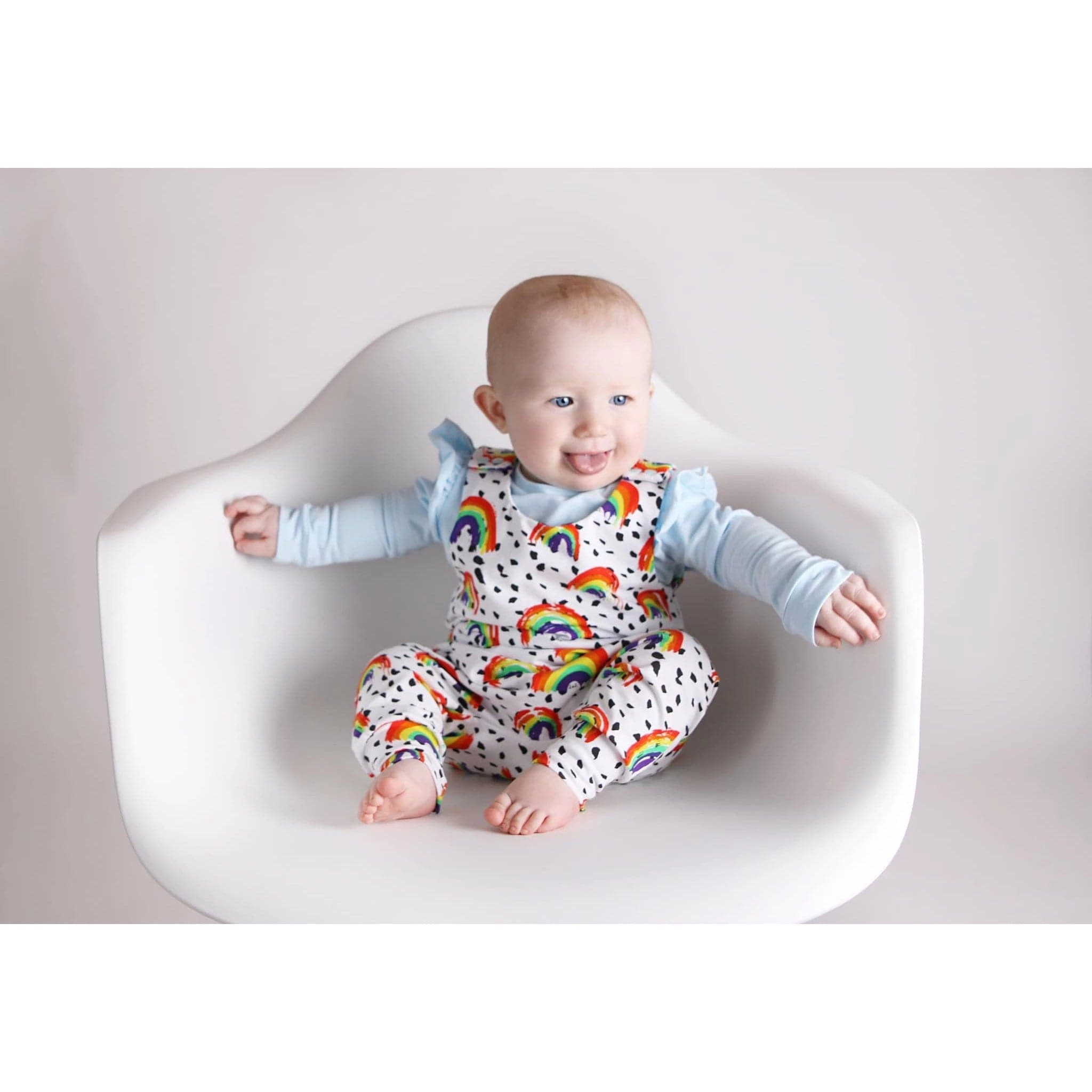 Organic Cotton Child & Toddler Dungarees with Rainbow Design - Soft & Comfortable Overalls for Baby Boys & Girls - Perfect for Playtime, Daycare & Outdoor Adventures