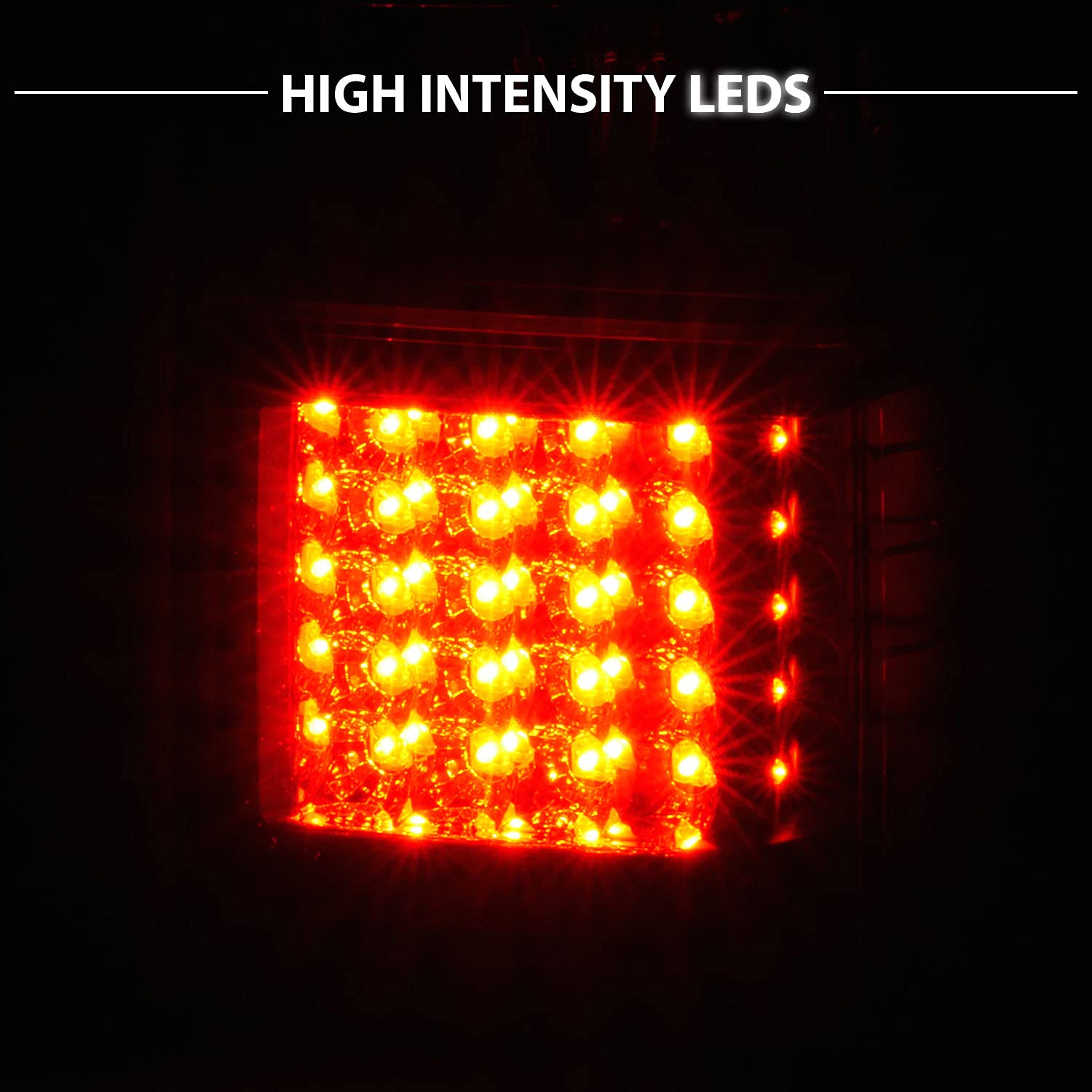 AmeriLite Black LED Replacement Brake Tail Lights Set for 2007-2017 Ford Expedition - Left & Right Side - Durable, Bright, Easy Installation - Perfect for Night Driving & Enhanced Safety